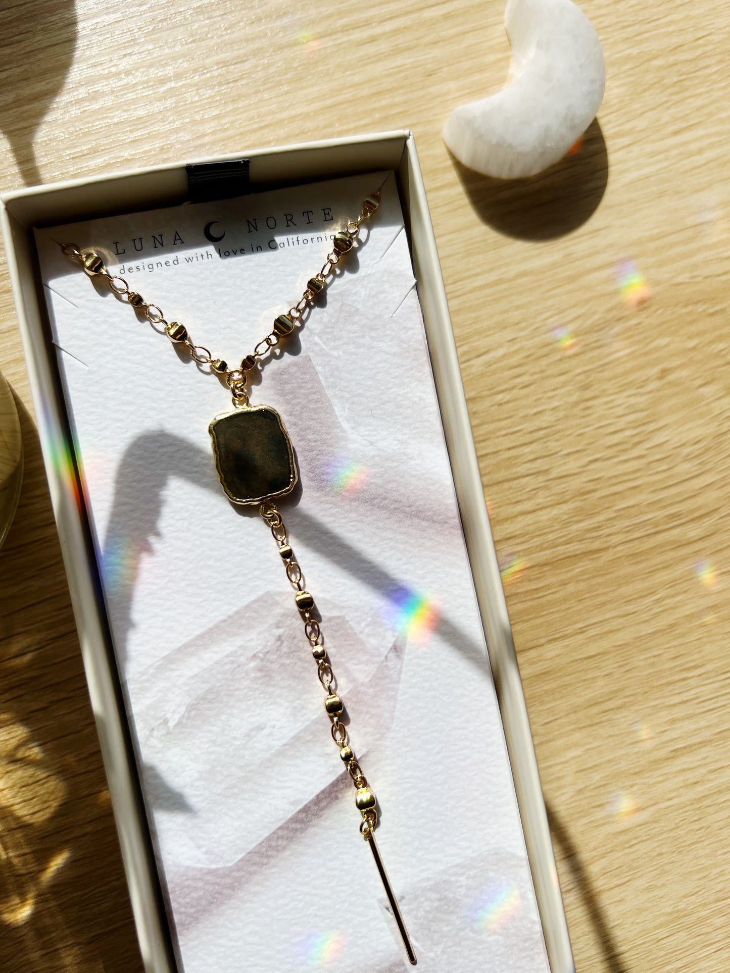 Eterno Amore Gemma Lariat Halskjede - Pyrite
