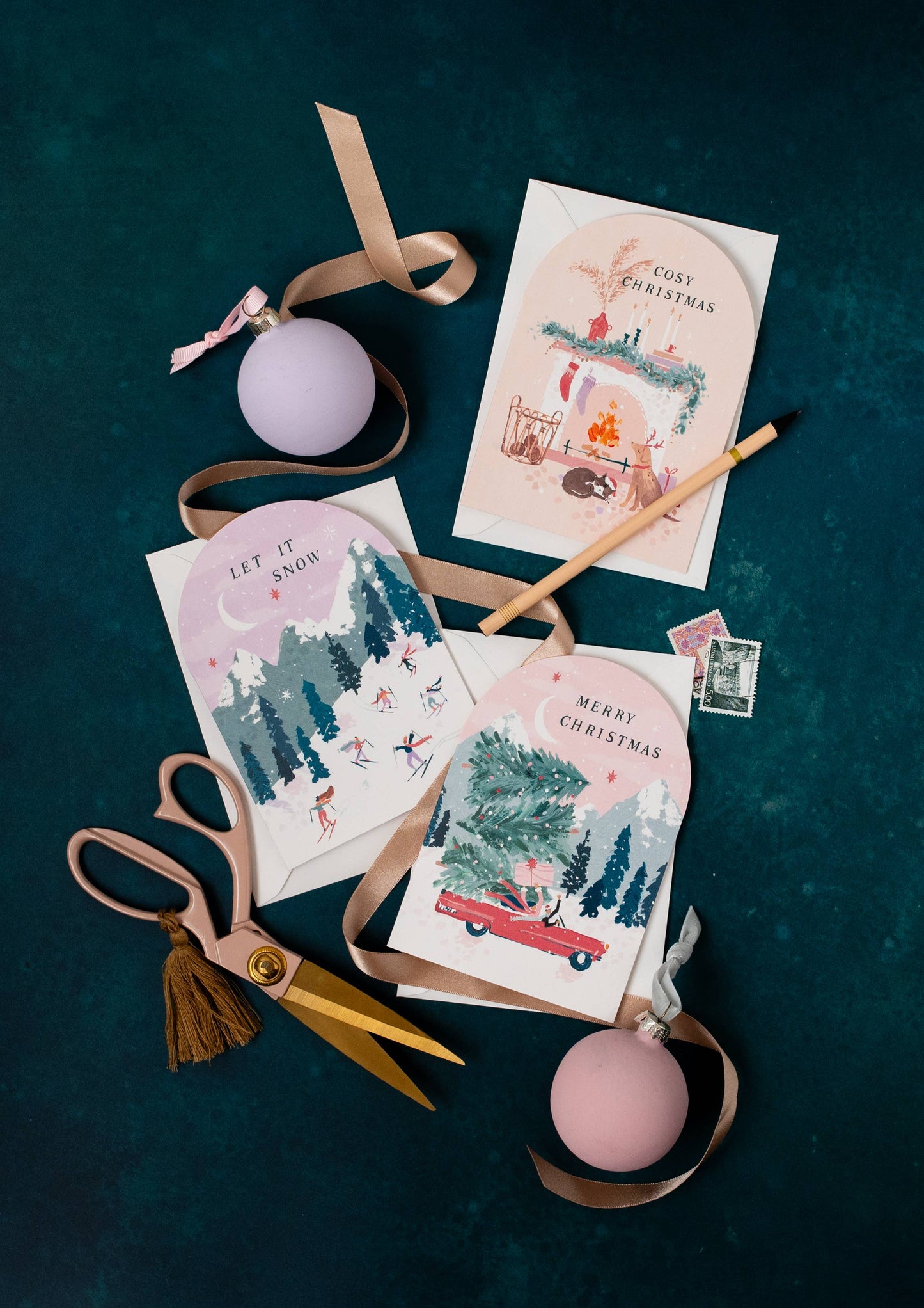 Cosy Fireplace Julekort