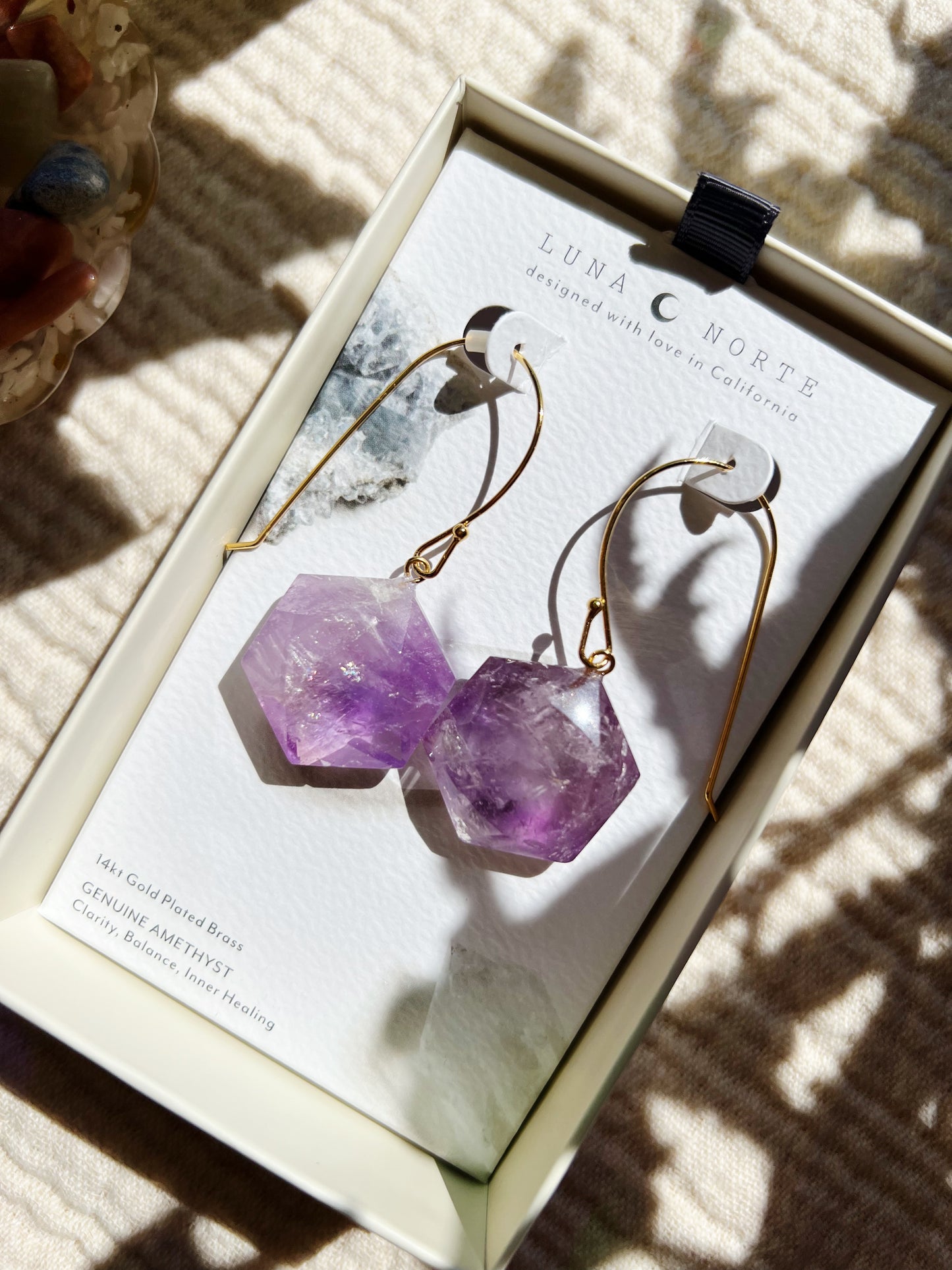 Amethyst Impact Elongated Øredobber