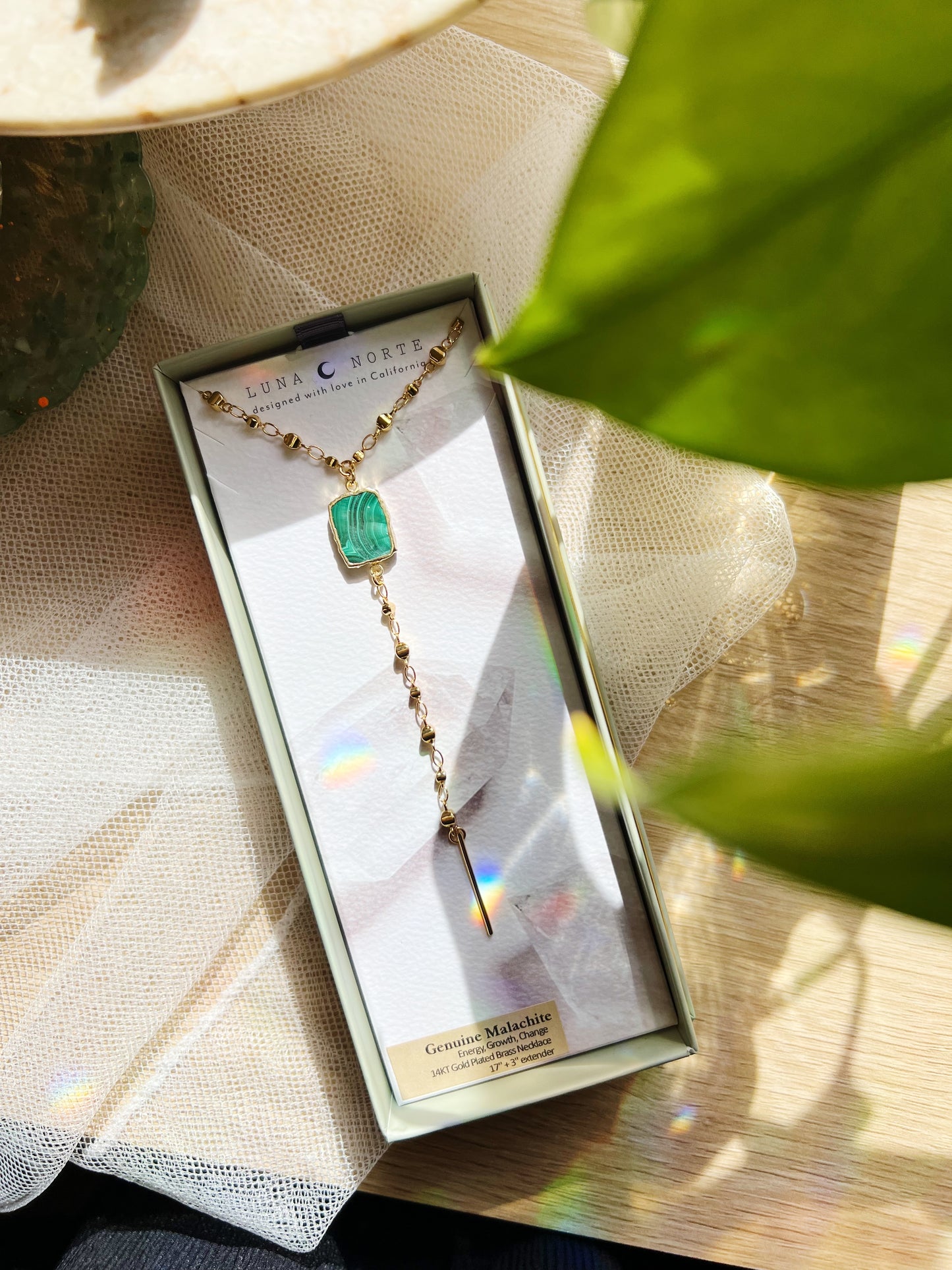 Eterno Amore Gemma Lariat Halskjede - Malachite