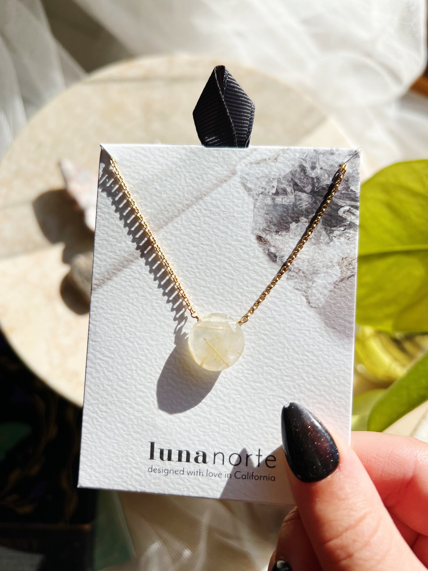 Gem in the Moon Halskjede - Rutilated Quartz