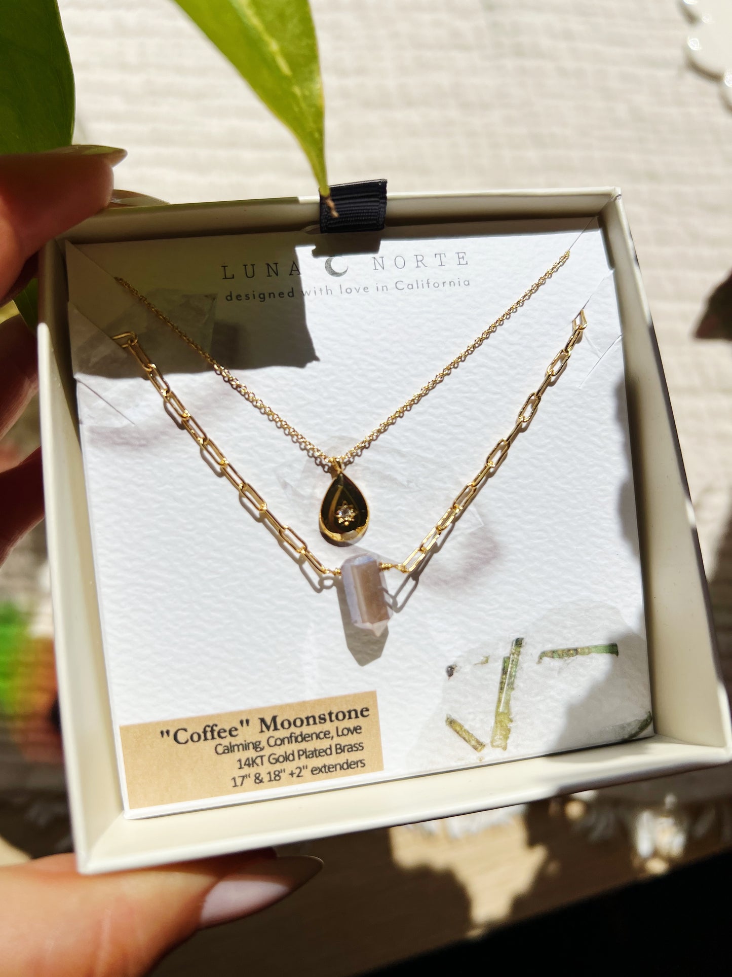 All-Day Drip Halskjede - Coffee Moonstone