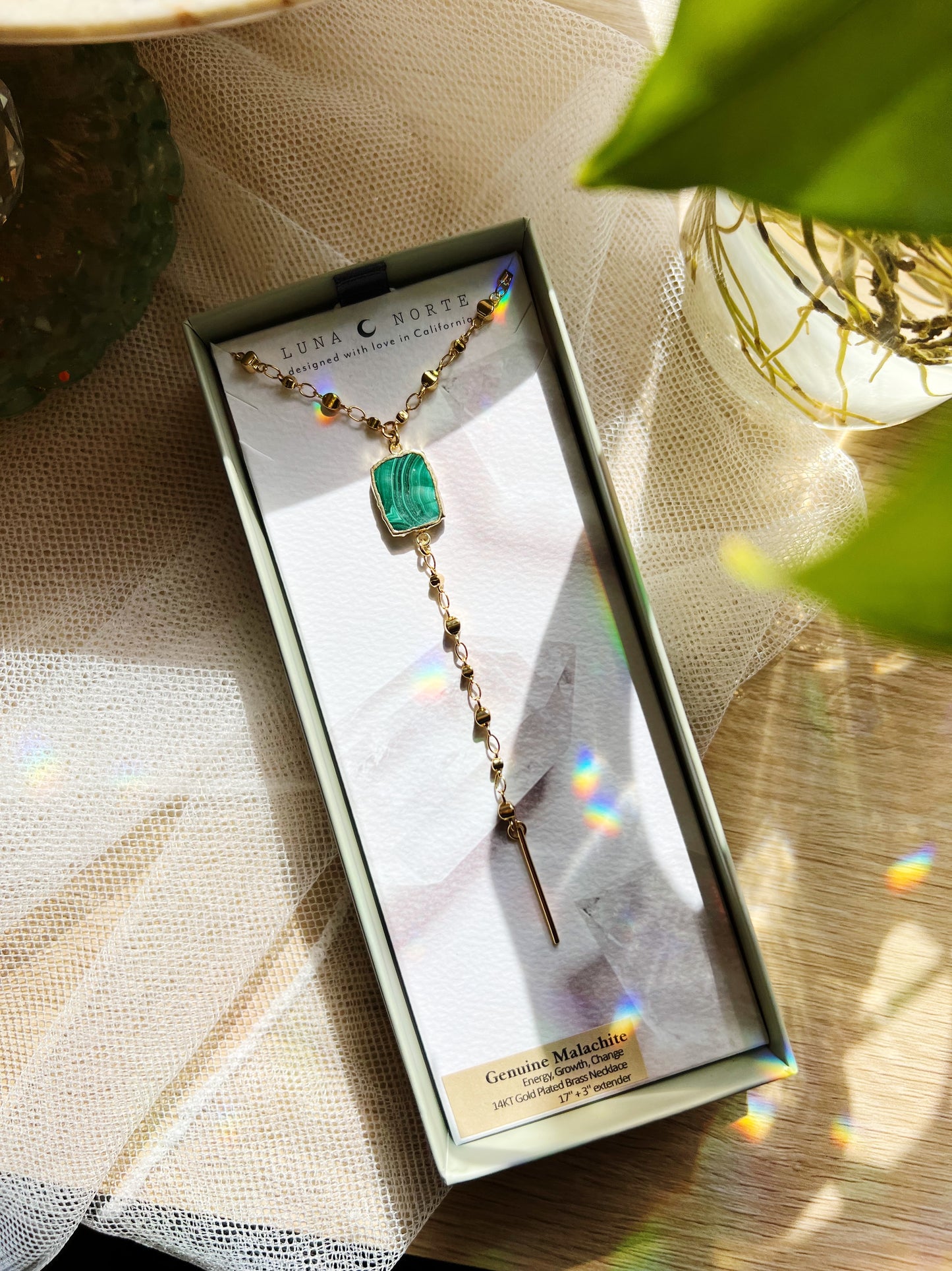 Eterno Amore Gemma Lariat Halskjede - Malachite