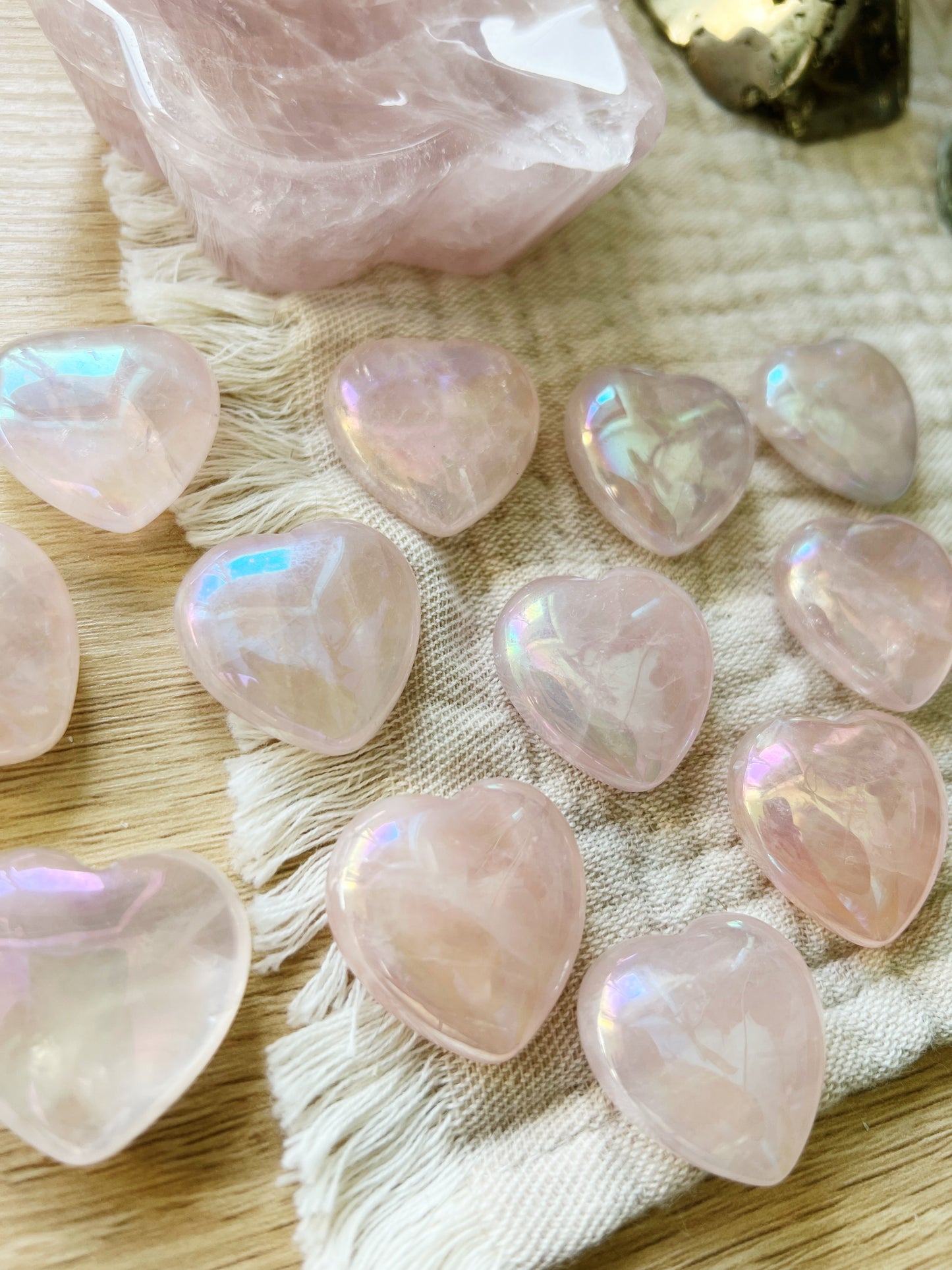 Rosenkvarts Angel Aura Hjerter