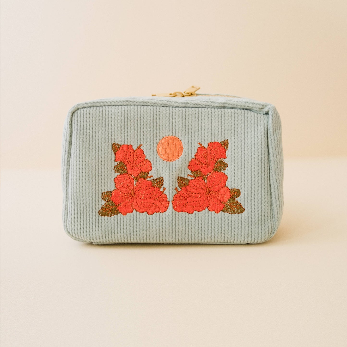 Corduroy Makeup Bag Sky Blue