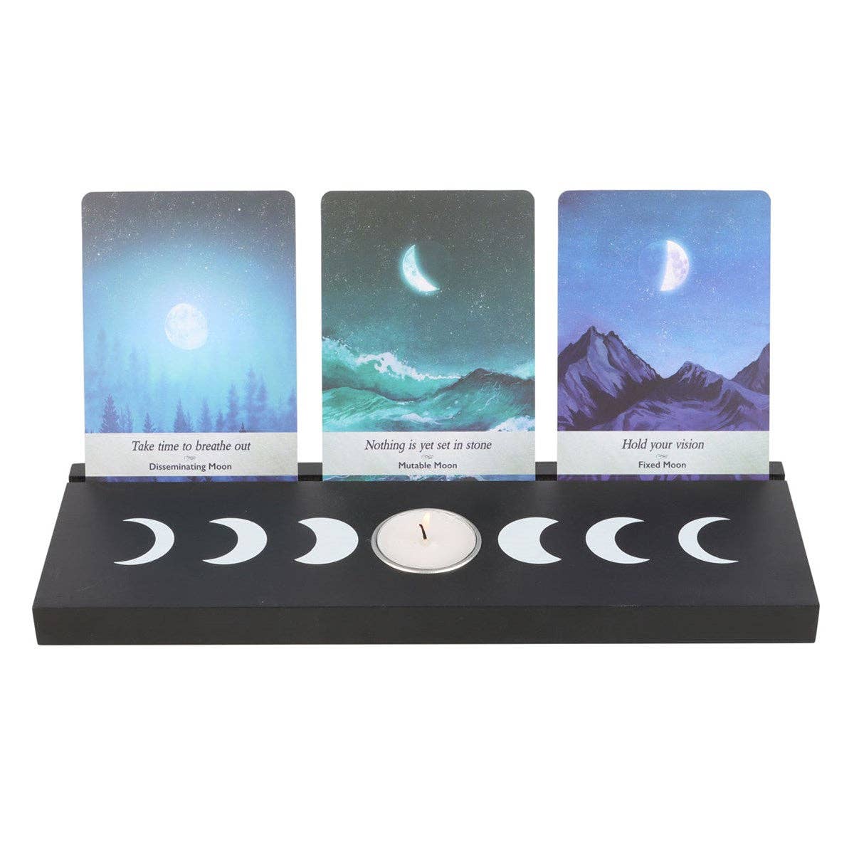 Black Moon Phase Tarot Kort Og telysholder