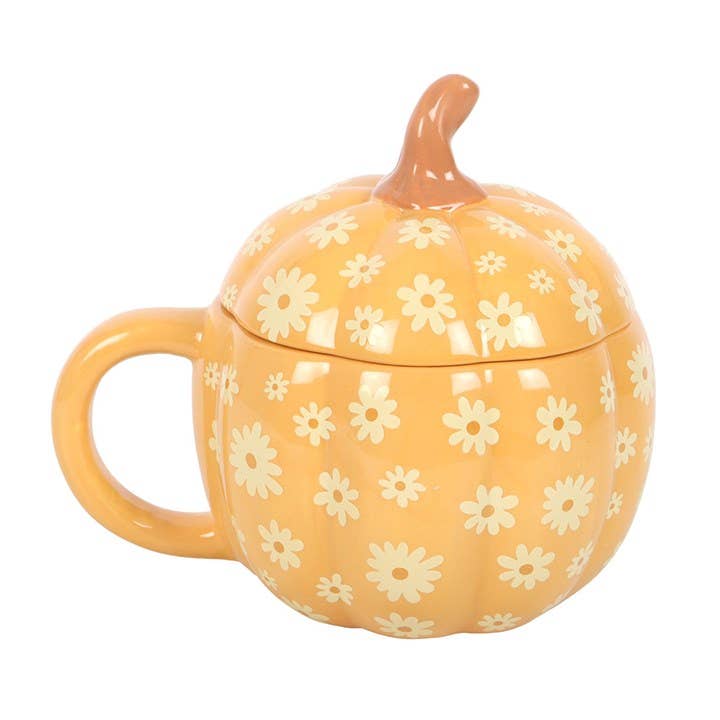 Gresskarkopp med blomster