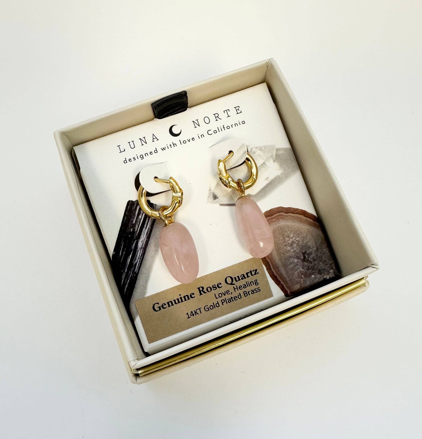Jelly Bean Gemstone Huggie Hoop Øreringer