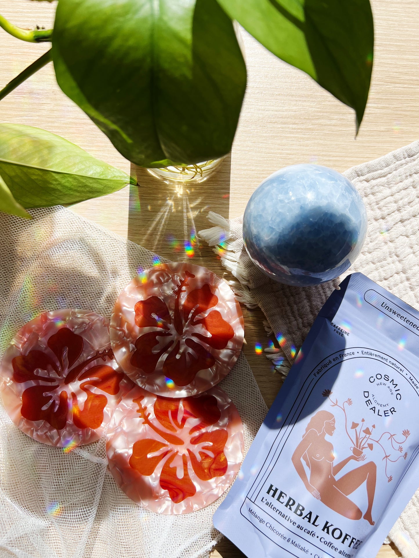 Hibiscus Acetate Coaster