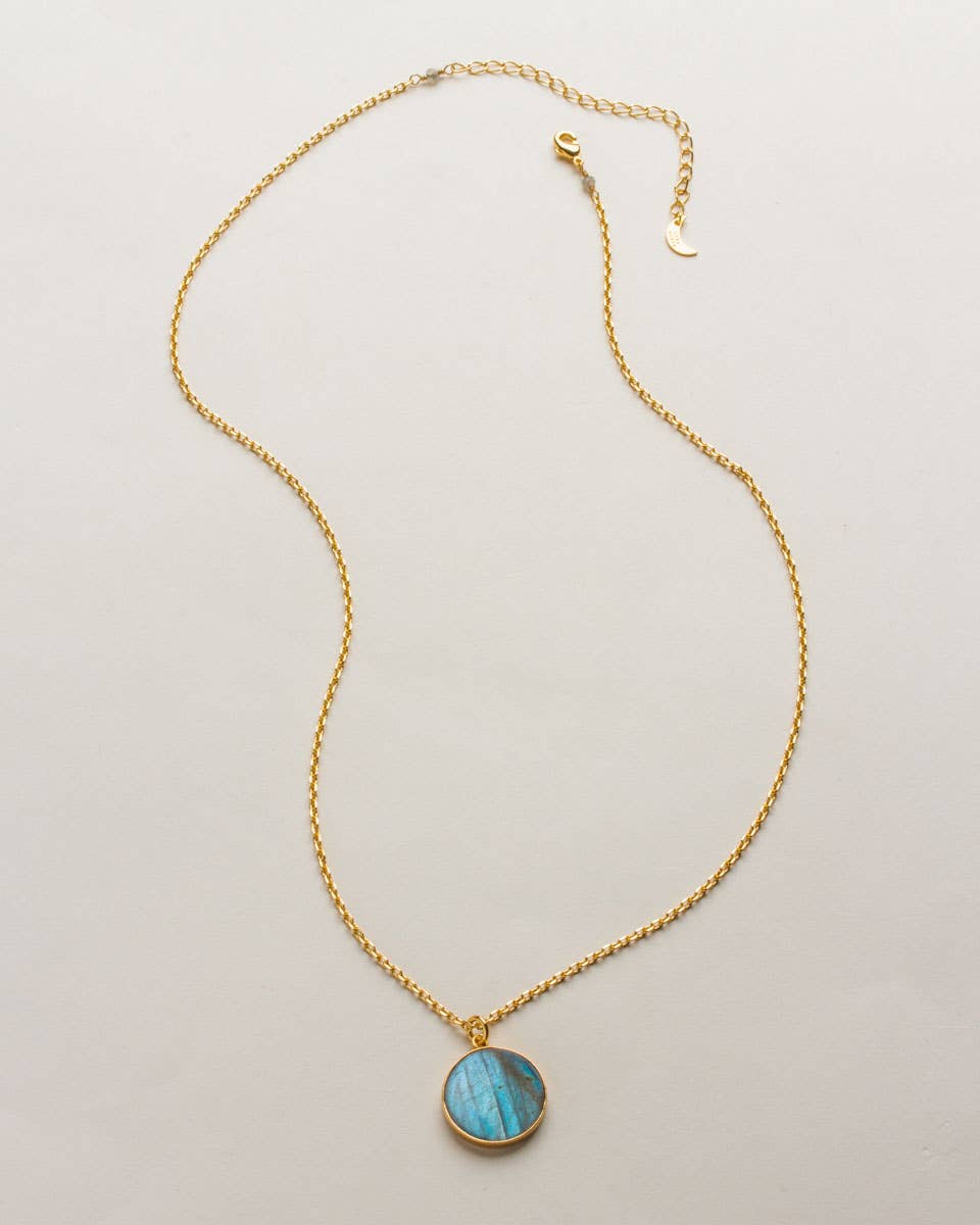 Smooth Sailing Long Medallion Halskjede - Labradorite