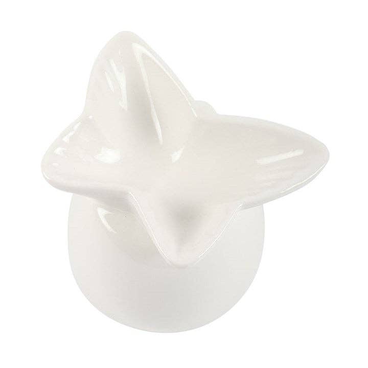 Hvit Sommerfugl Olje Og Wax Melt Brenner
