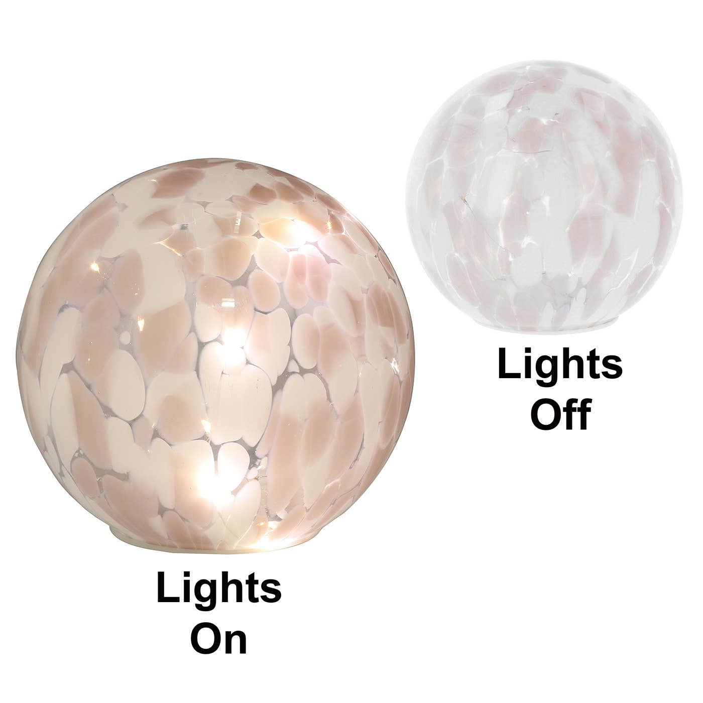 Håndblåst Led-kulelampe i glass – Pink