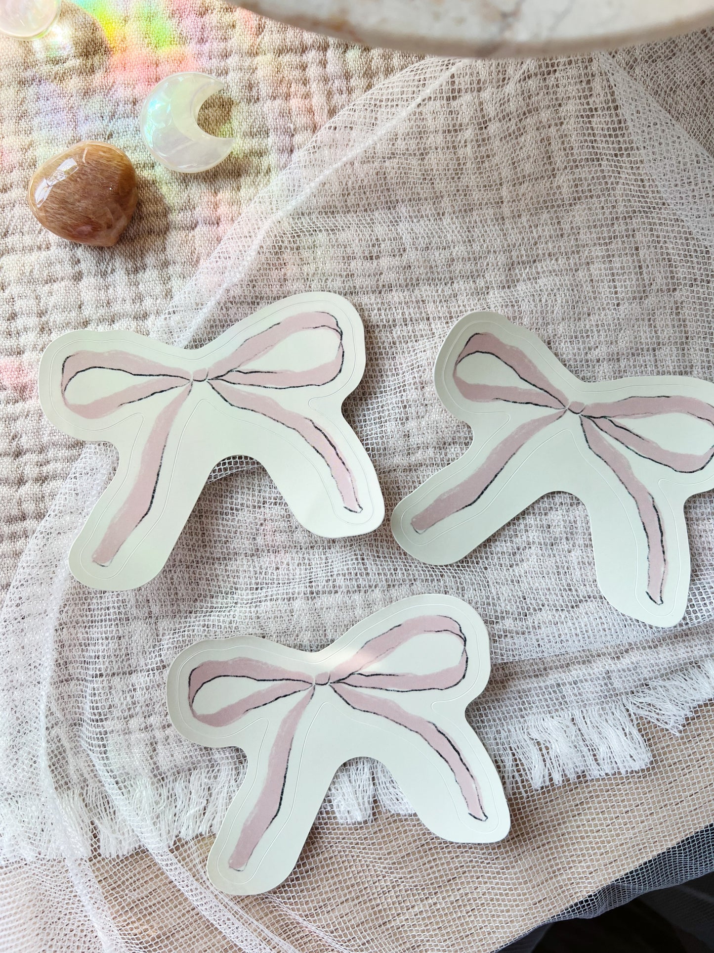 Pink Ribbon Bow Klistremerke