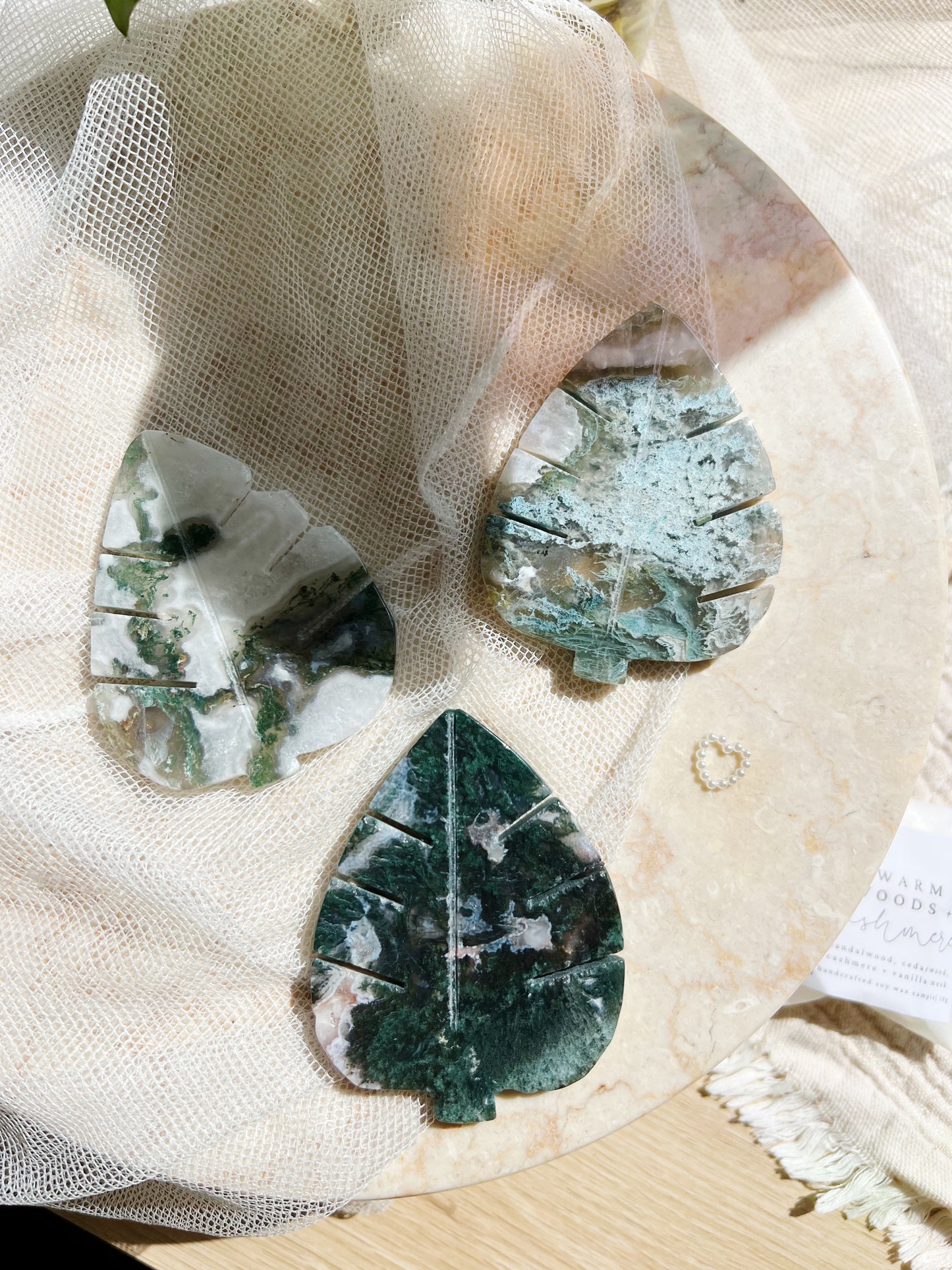 Druzy Mos Agat Monstera Leaf (8 x 5.5 cm 50g)