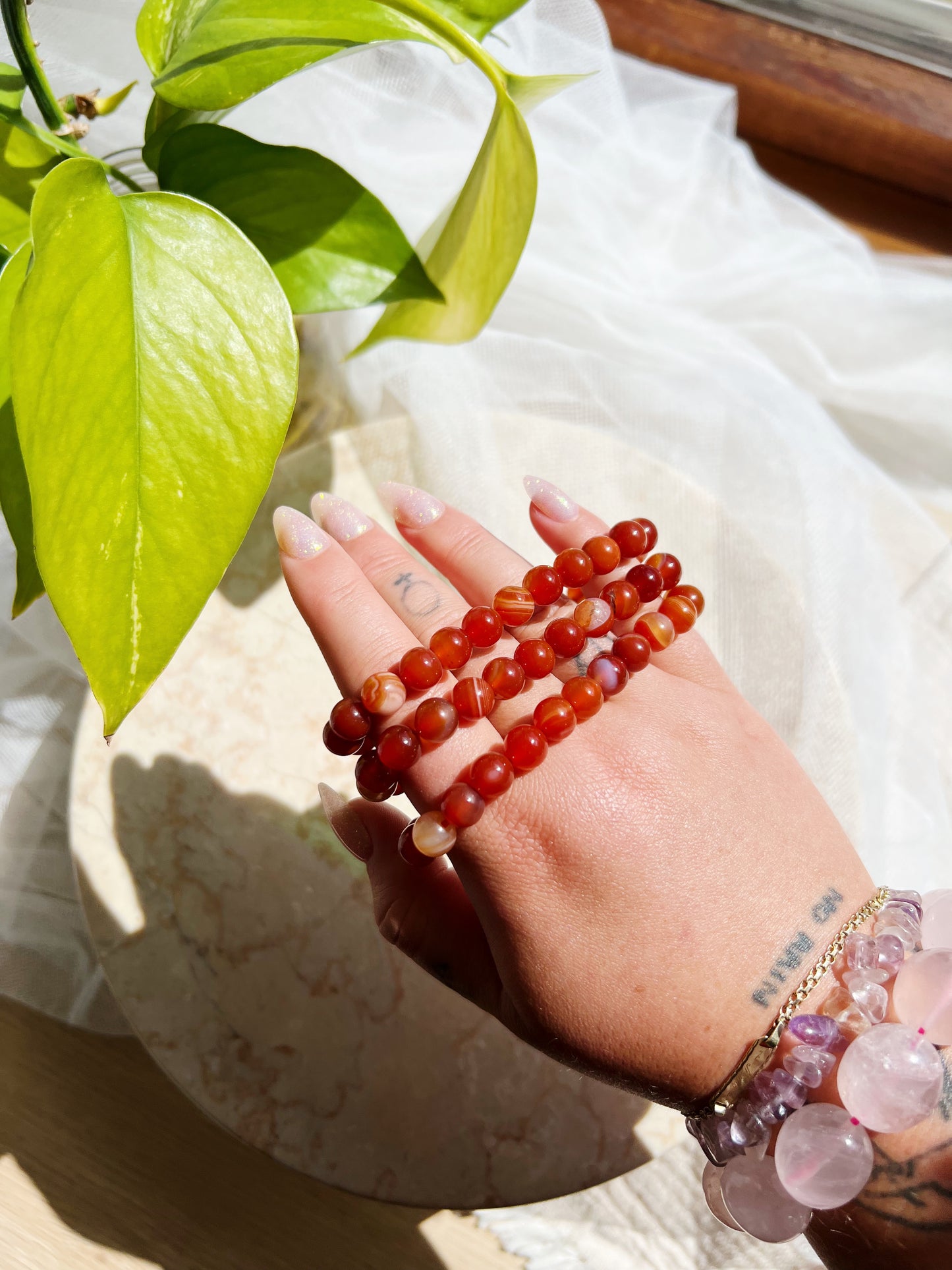 Sardonyx KrystallarmbÄnd 8mm