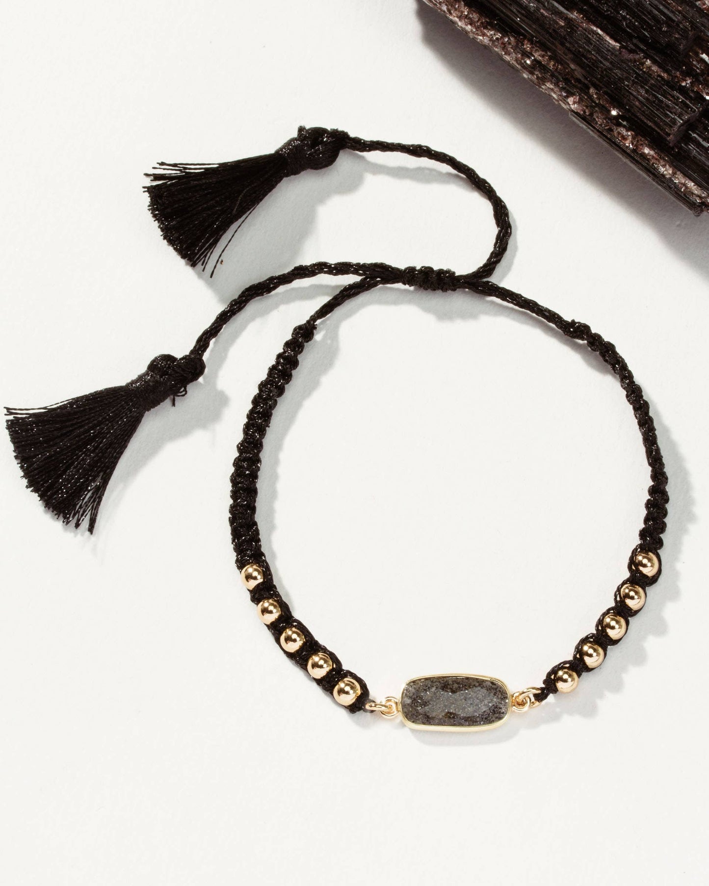 Black Sunstone Quartz Justerbart Armbånd