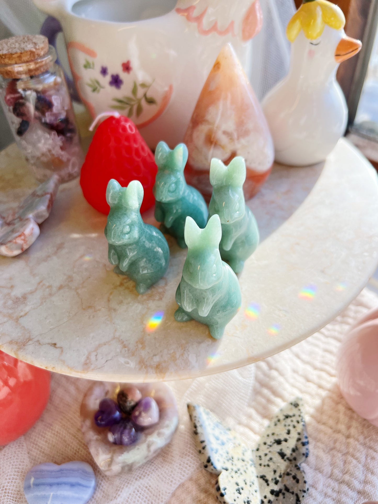 Grønn Aventurin Krystall Kaninfigur