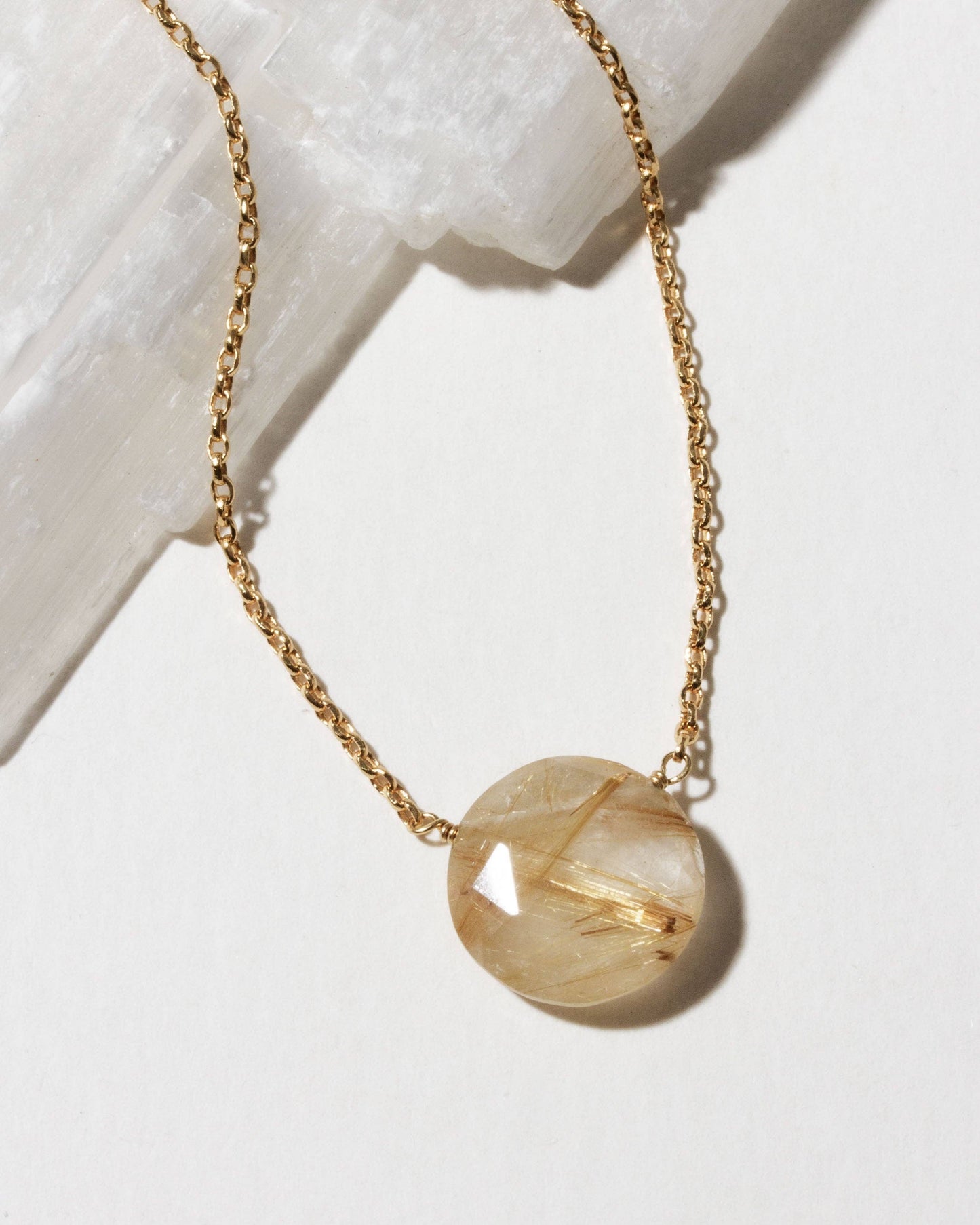 Gem in the Moon Halskjede - Rutilated Quartz