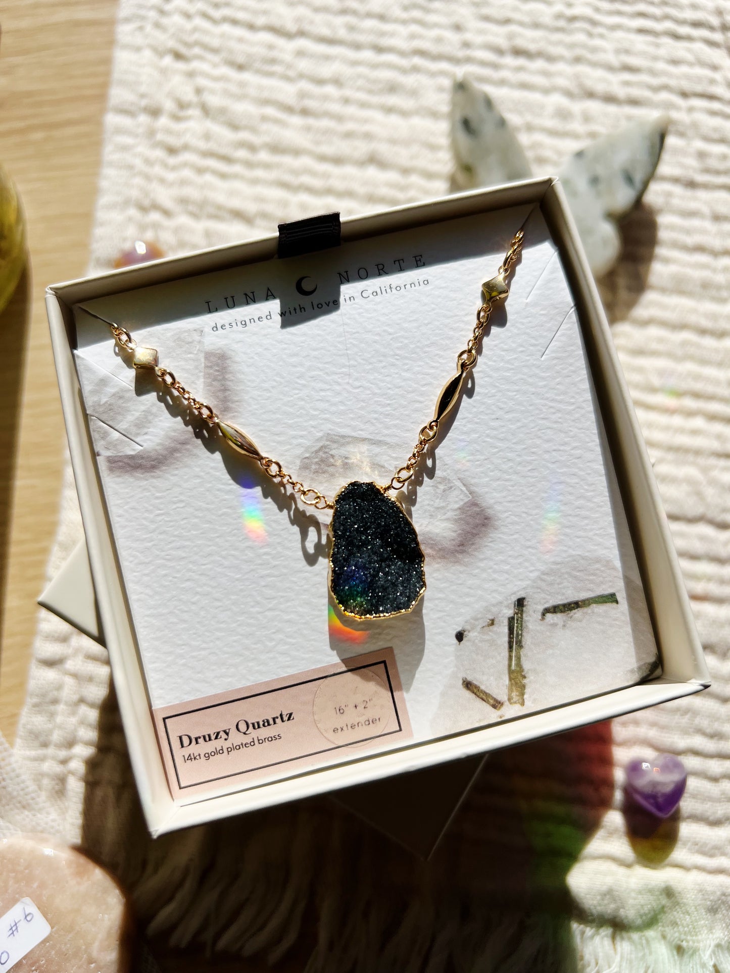 Star, Stone, & Soul Gemstone Halskjede - Black Druzy