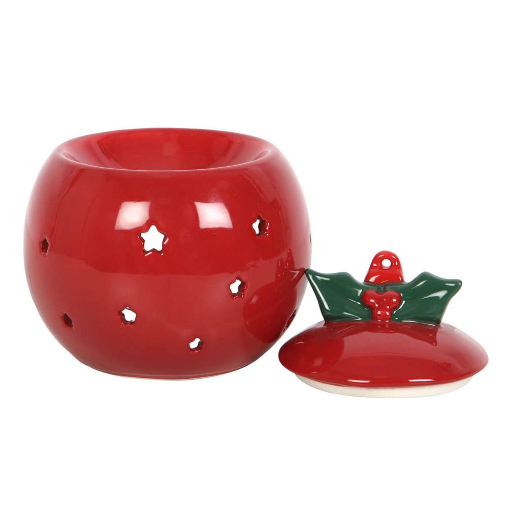 Rød Julekule olje/wax melt brenner