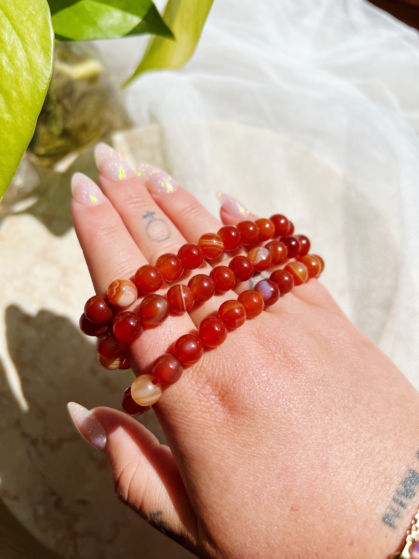 Sardonyx KrystallarmbÄnd 8mm