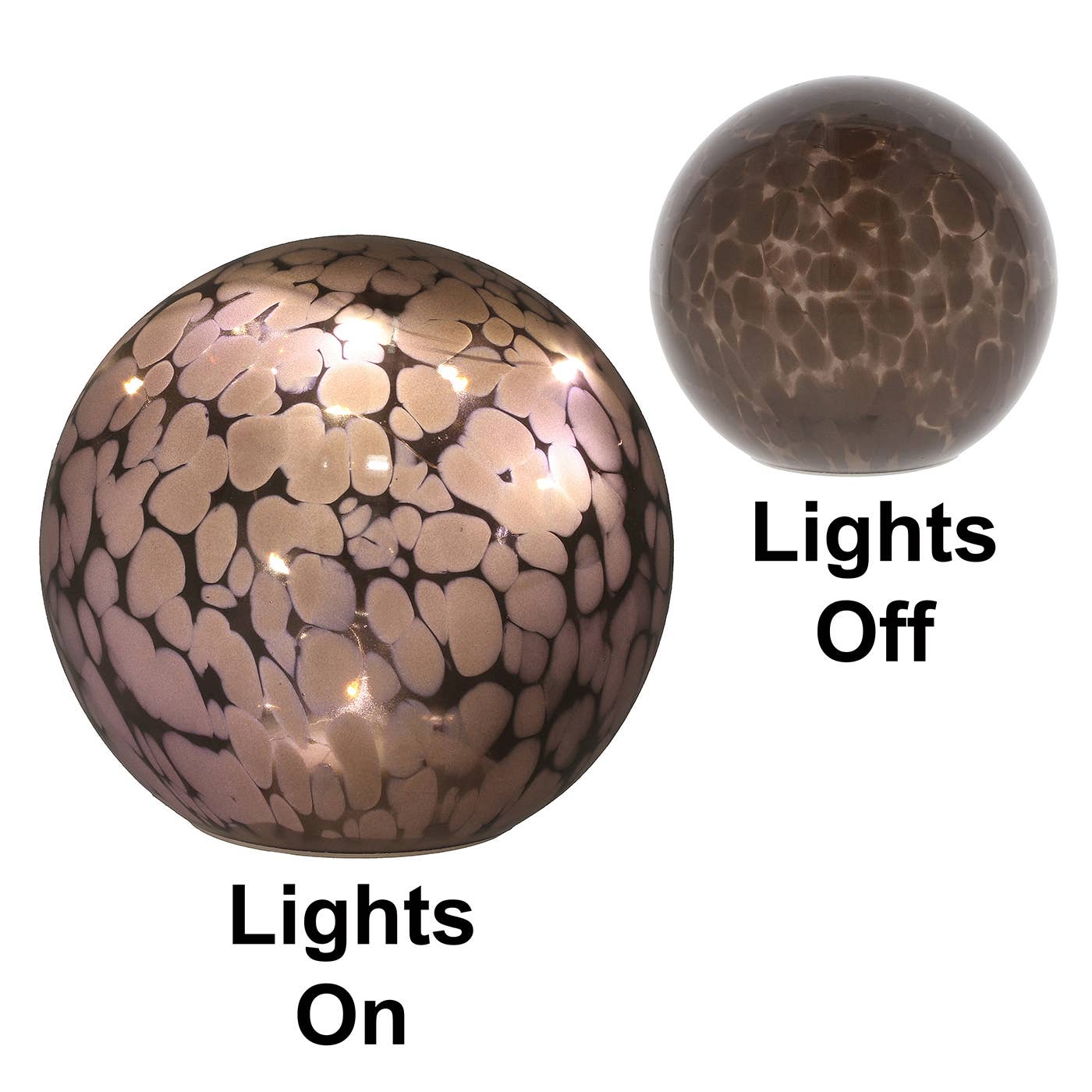 Håndblåst Led-kulelampe i glass – Grey