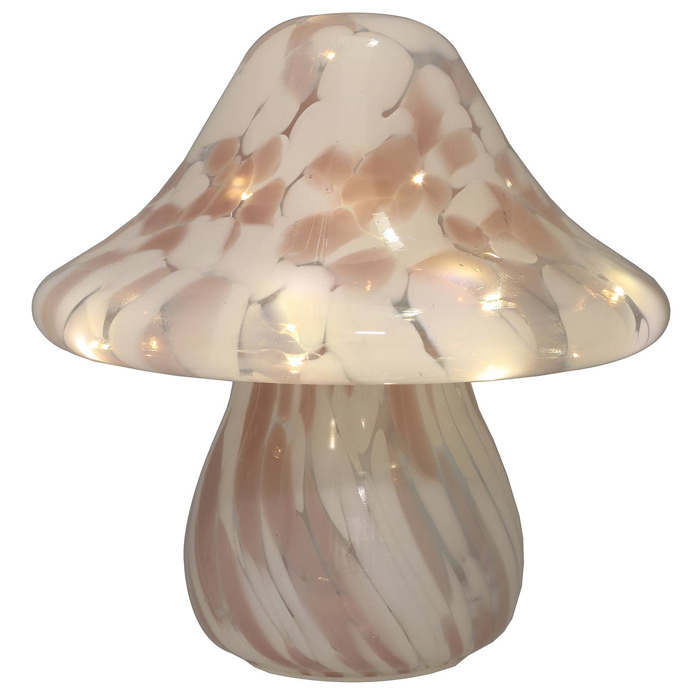 Håndblåst Led-sopplampe i glass – Pink