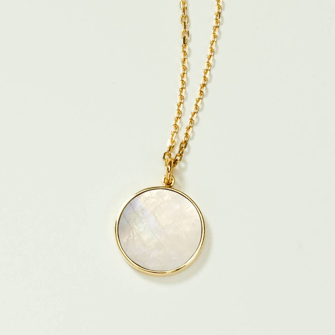 Afterglow Mini Long Medallion Halskjede - Moonstone