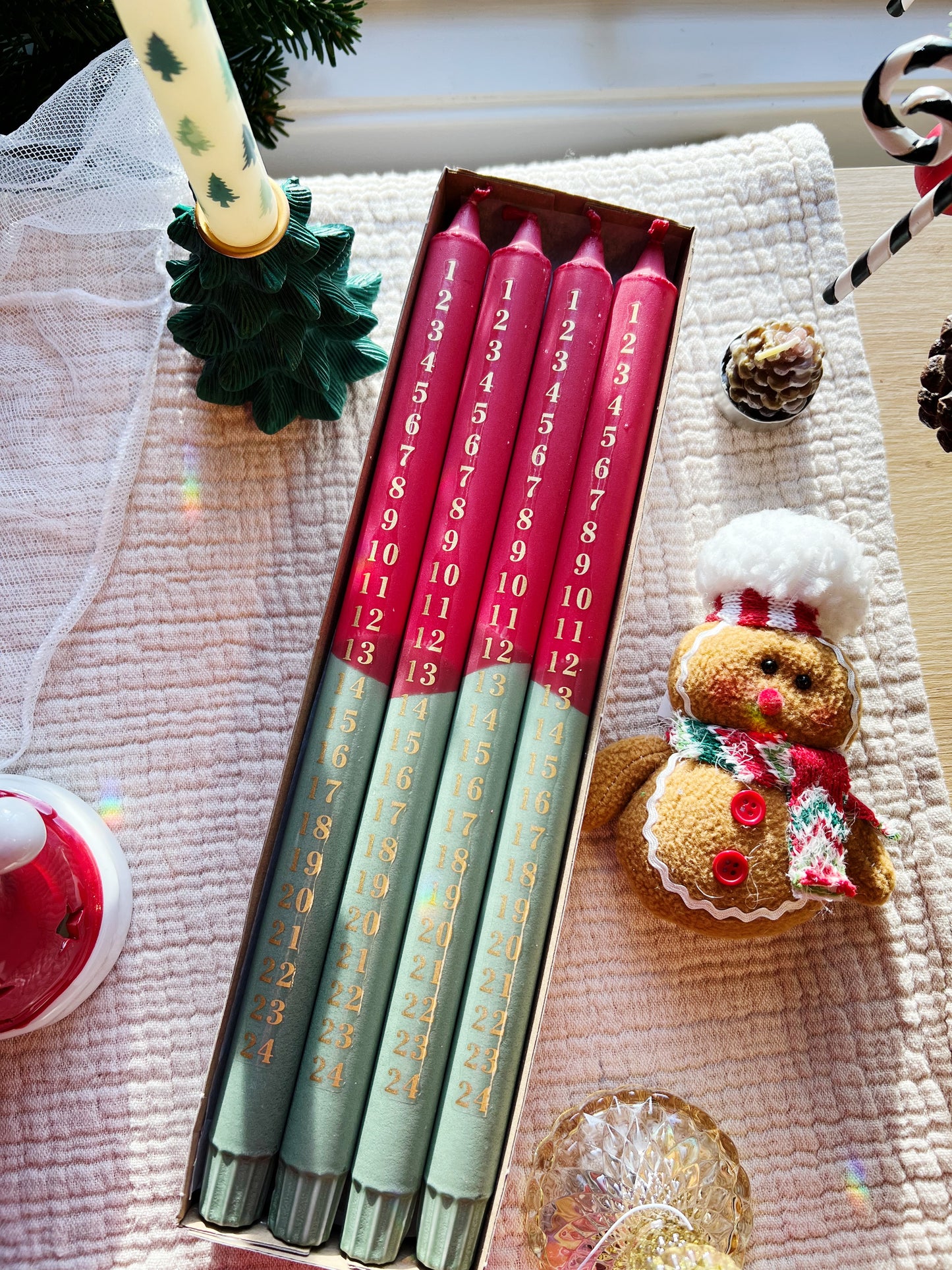 Adventskalender-lys – Red & Green