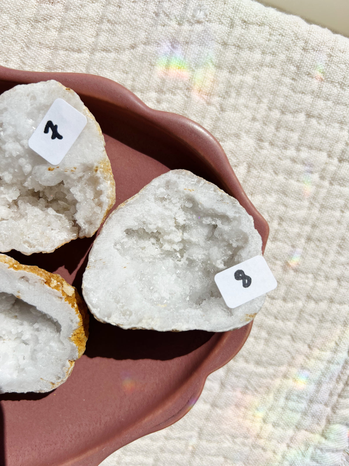 Hvit Agat Druzy Geode