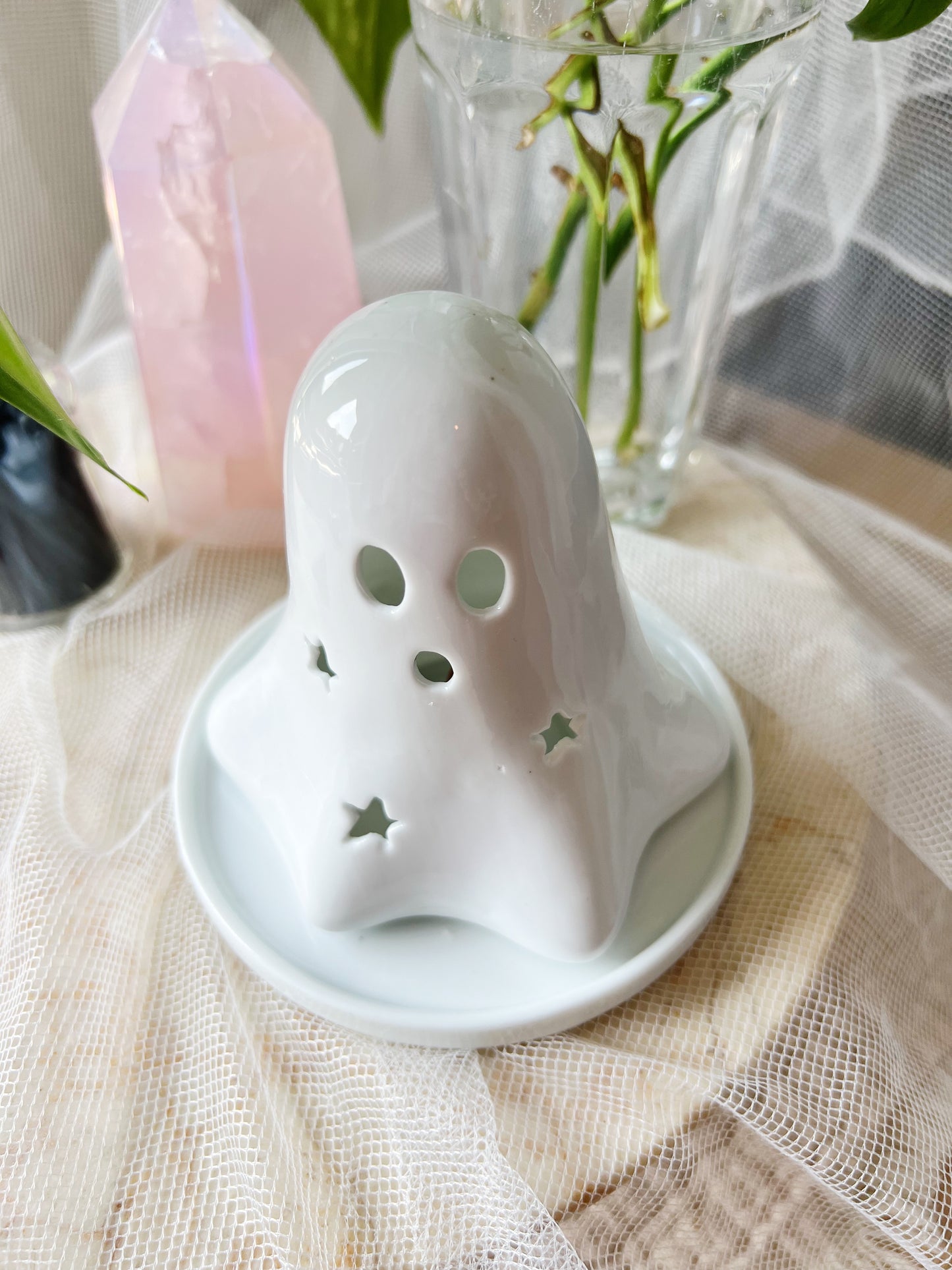Booo Ghost Telys og Røkelseskjegleholder