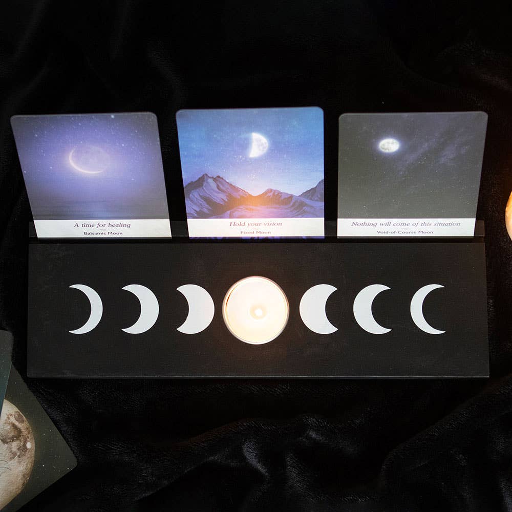 Black Moon Phase Tarot Kort Og telysholder