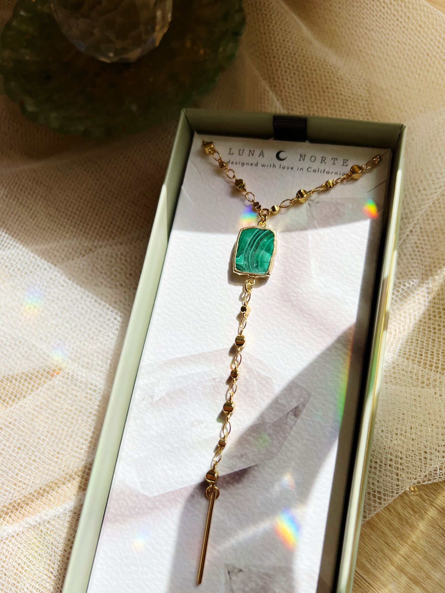 Eterno Amore Gemma Lariat Halskjede - Malachite