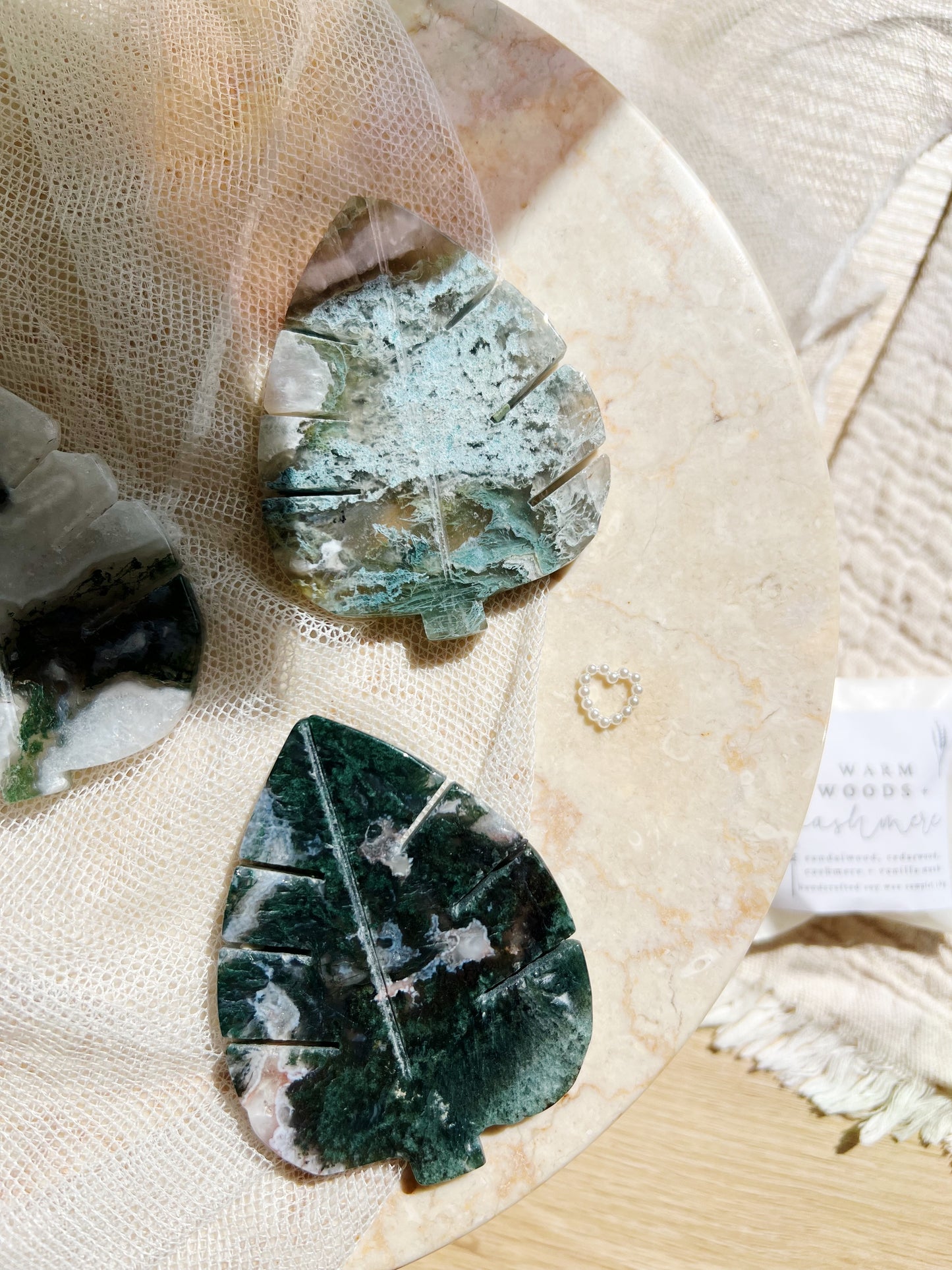 Druzy Mos Agat Monstera Leaf (8 x 5.5 cm 50g)