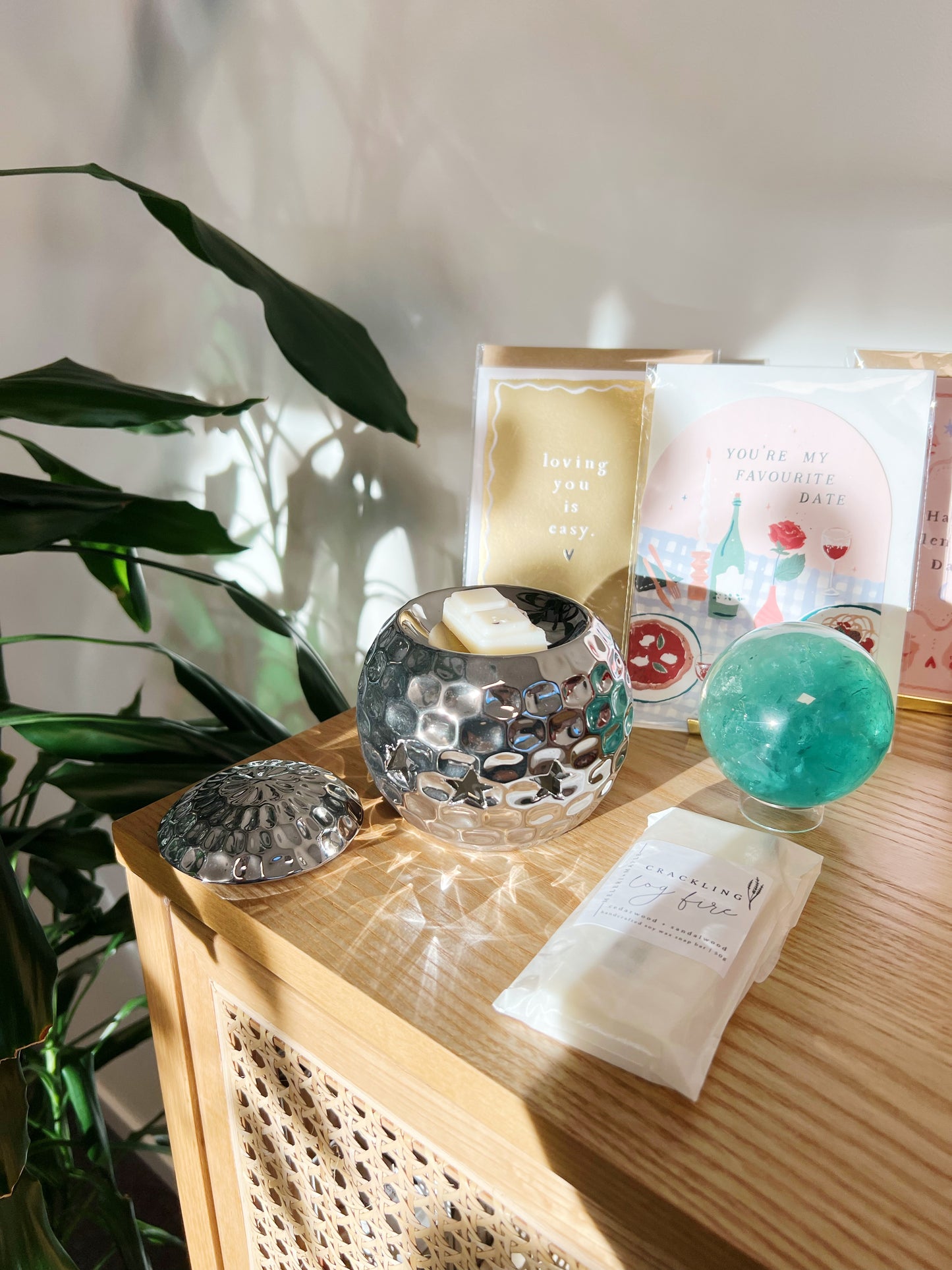 Silver Disco Ball Olje og Wax Melt brenner