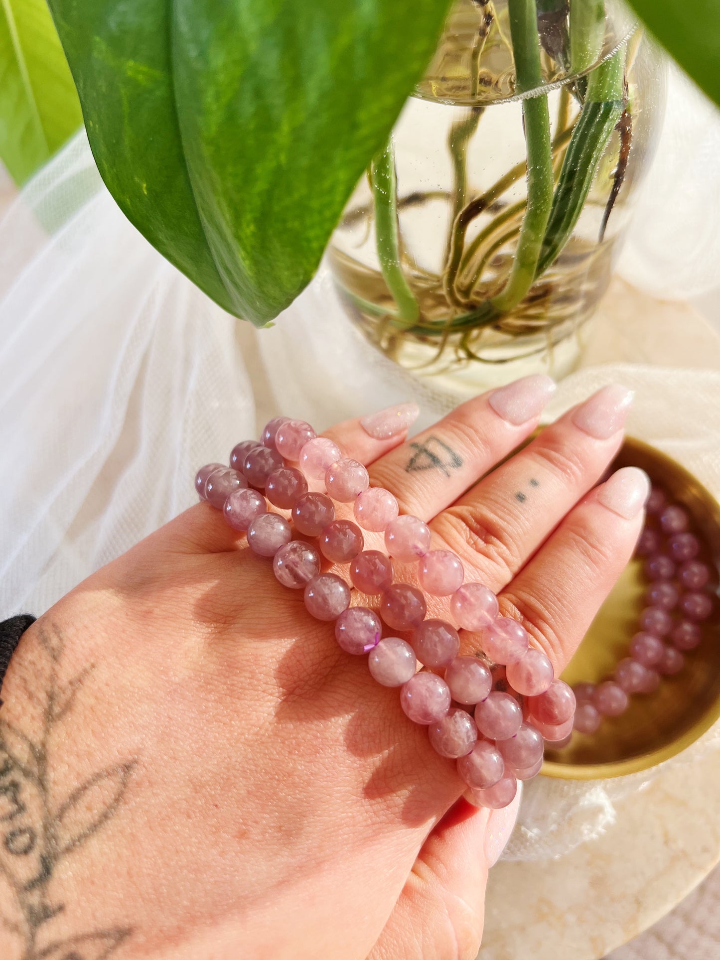 Lavendel Rosenkvarts Armbånd 8mm