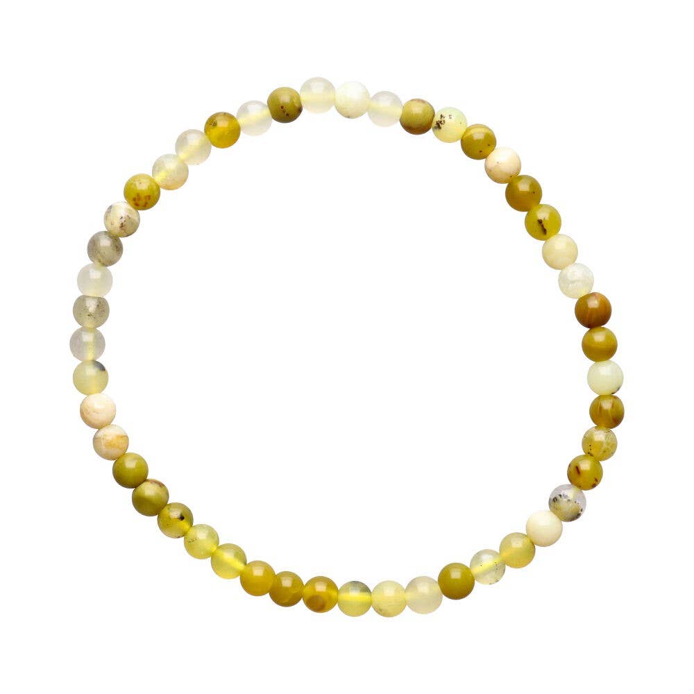 Gul Opal Krystall Armbånd - 4mm