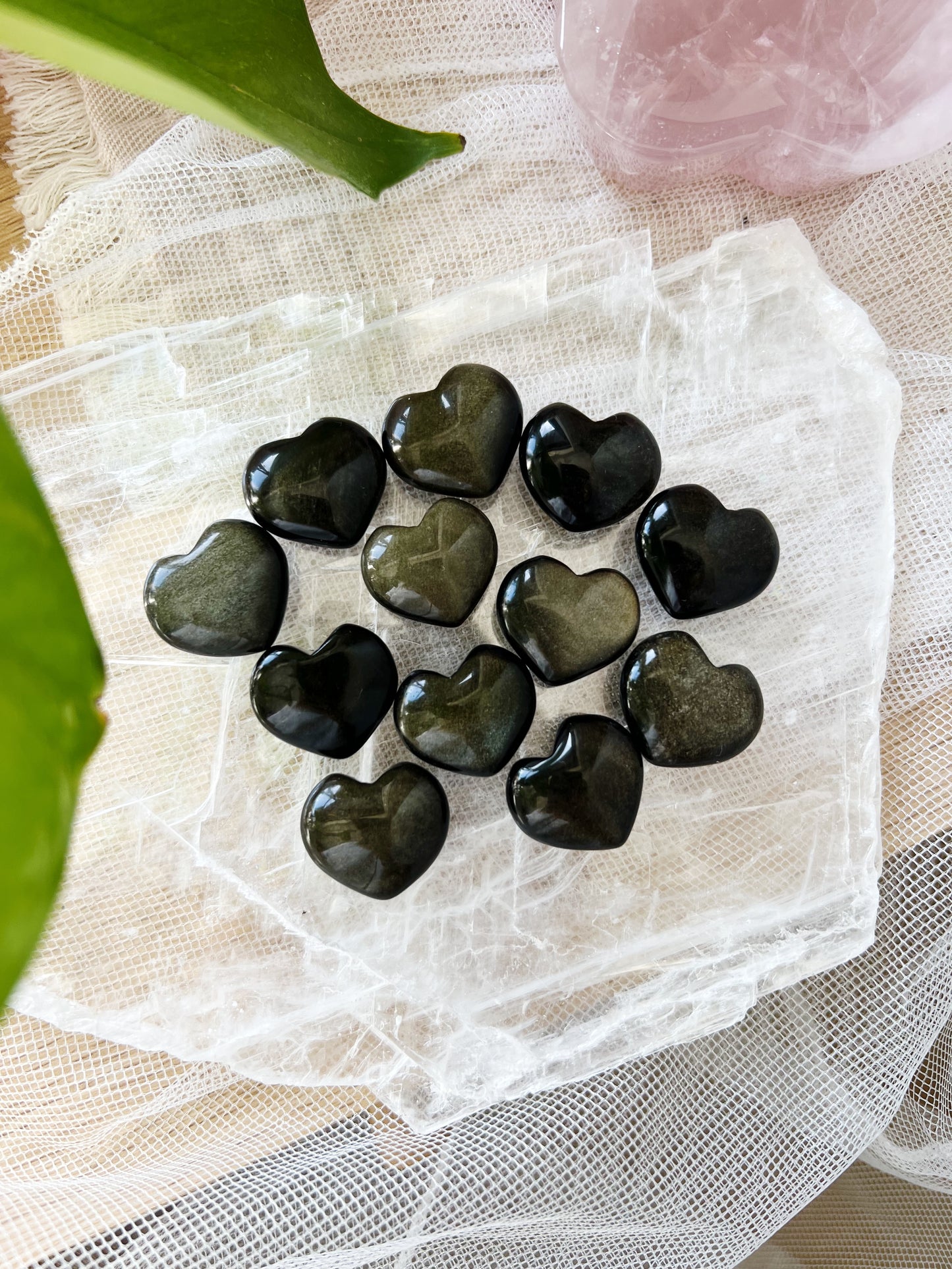 Gold Sheen Obsidian Hjerter