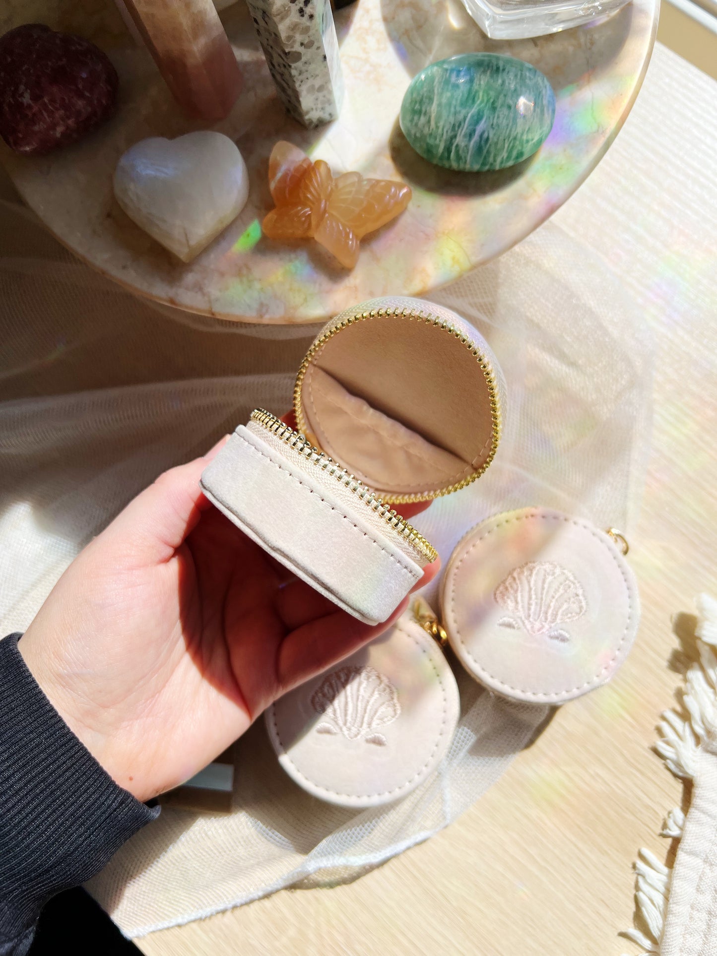 Mini Travel Smykkeskrin Shell Cream