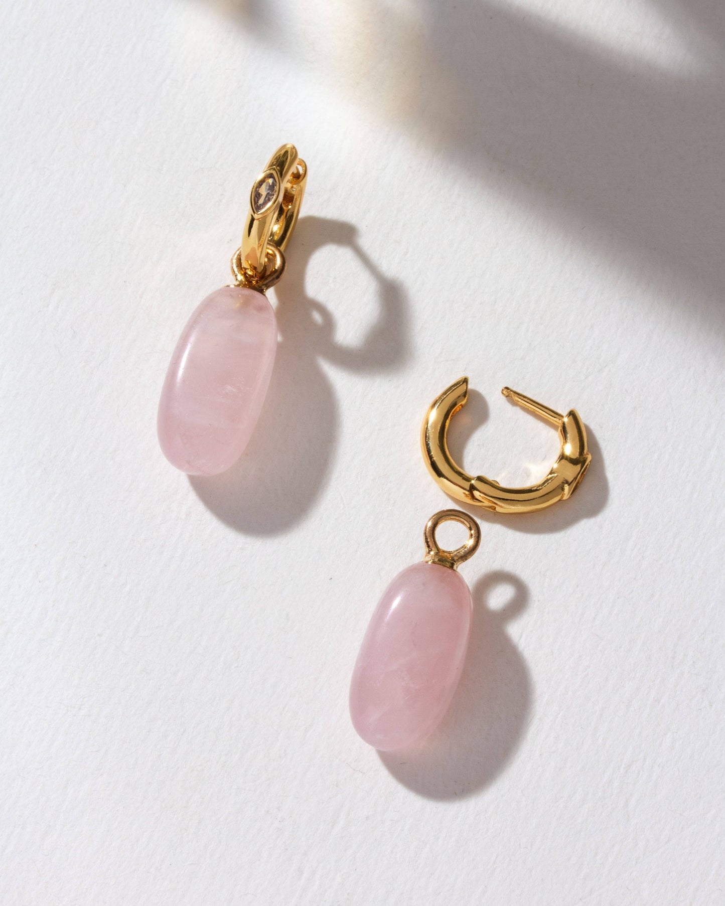 Jelly Bean Gemstone Huggie Hoop Øreringer
