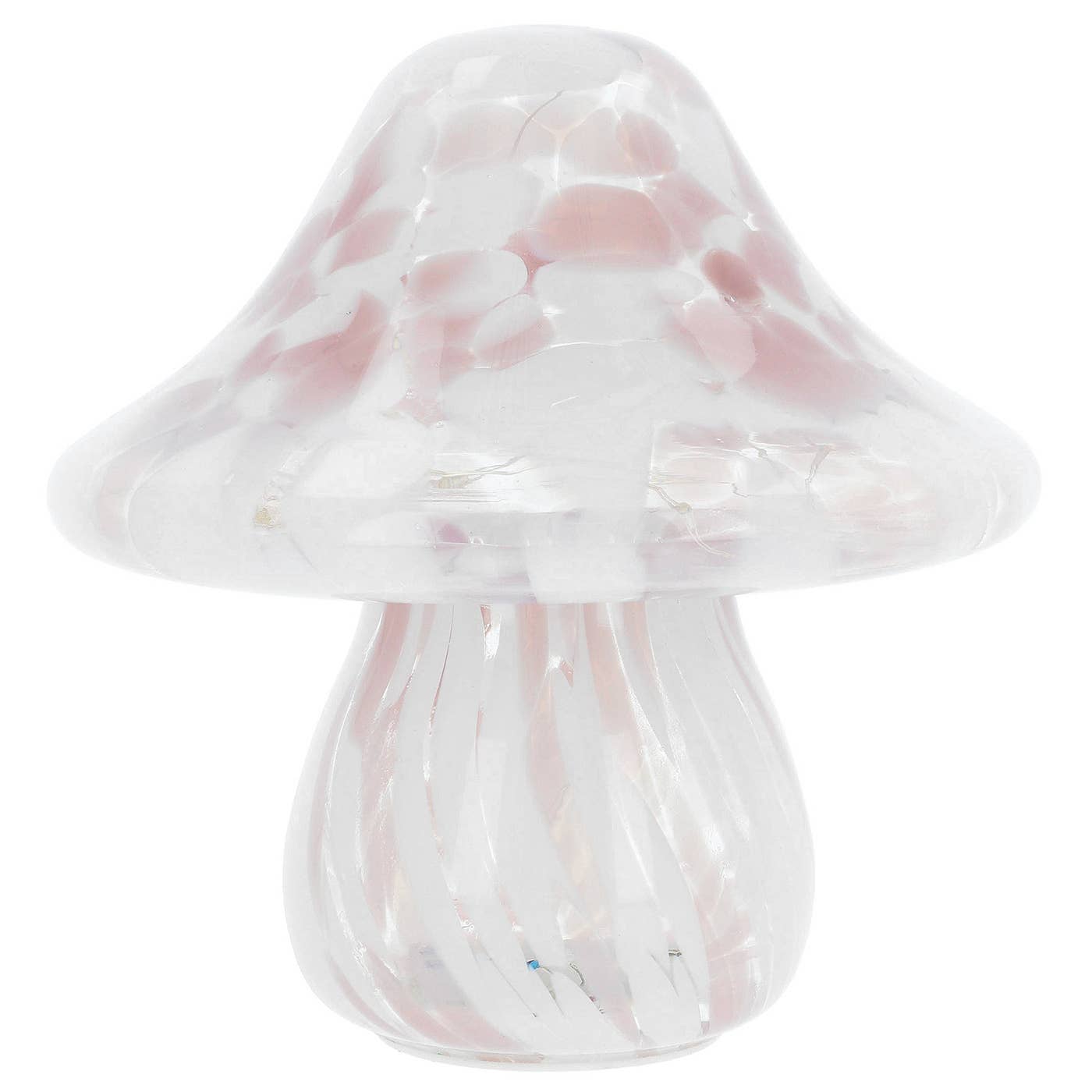 Håndblåst Led-sopplampe i glass – Pink