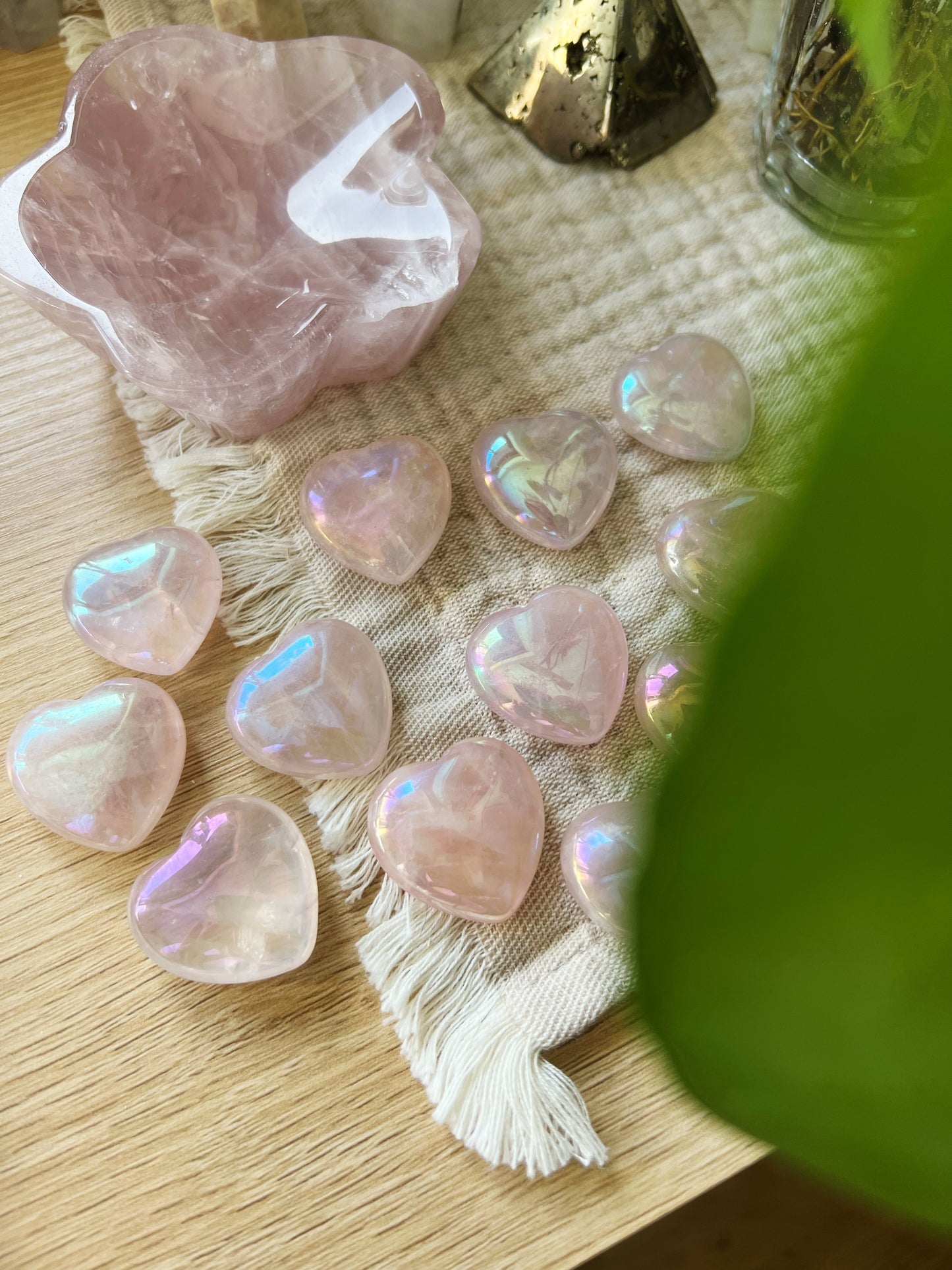 Rosenkvarts Angel Aura Hjerter