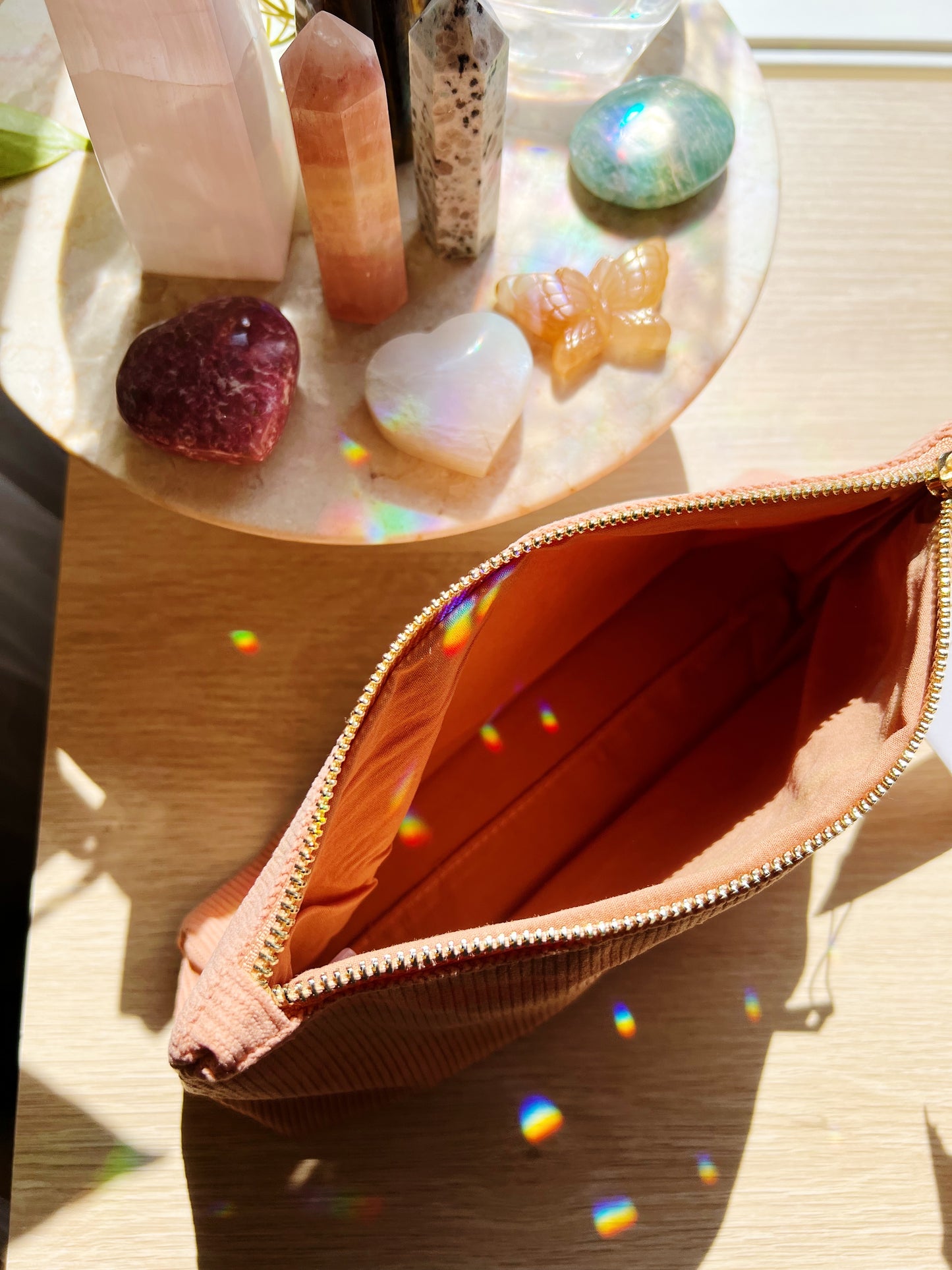 Medium Corduroy Pouch Dusty Pink Sun