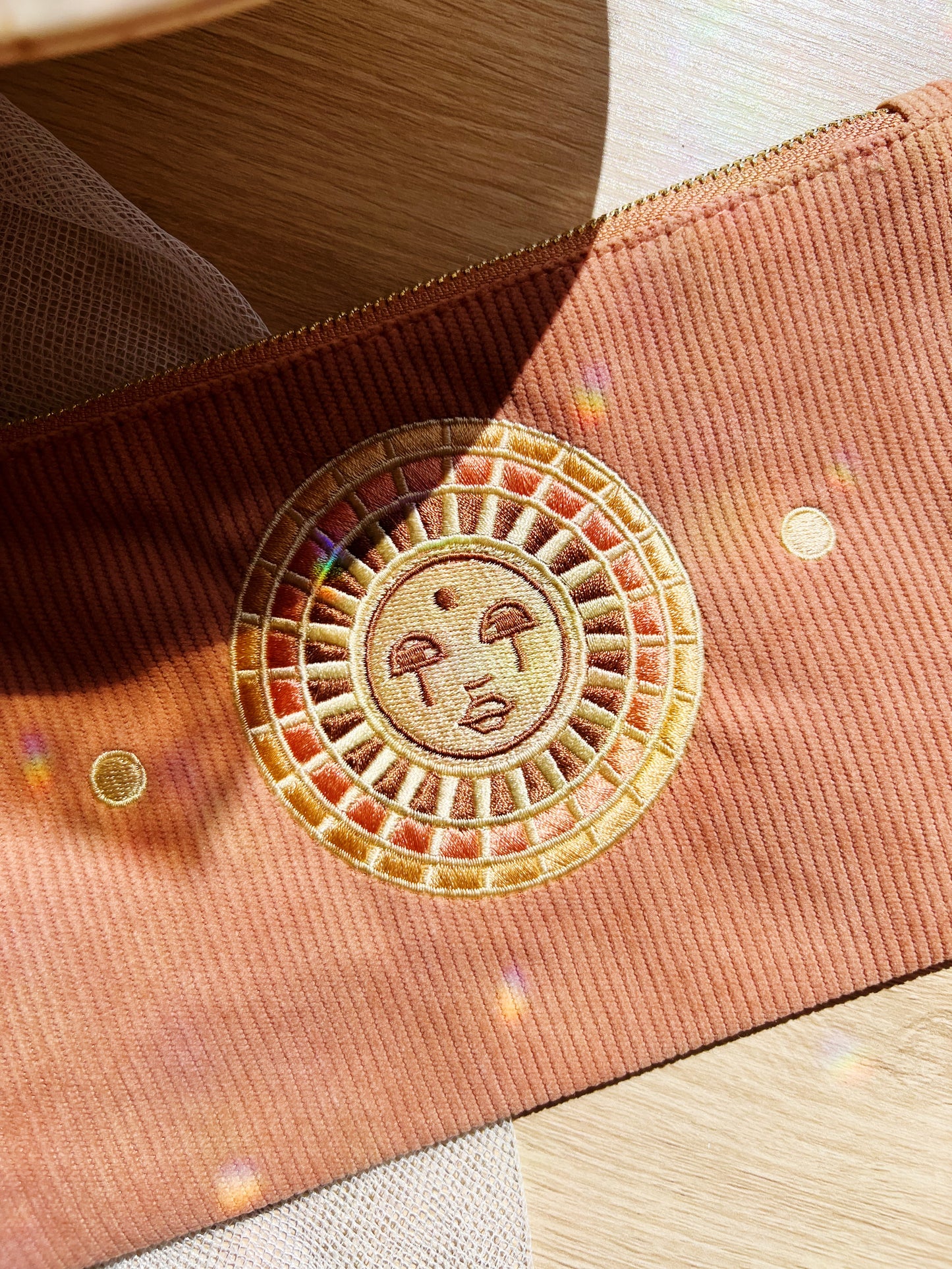 Medium Corduroy Pouch Dusty Pink Sun