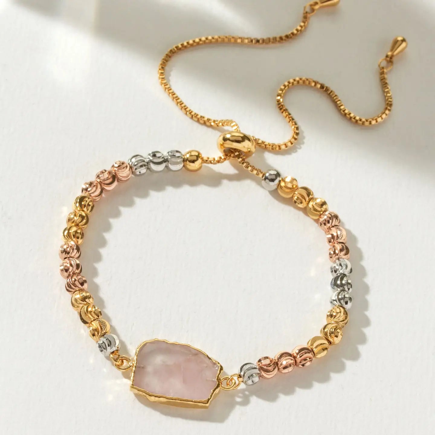 Eterno Amore Gemma Justerbart Armbånd - Rosenkvarts