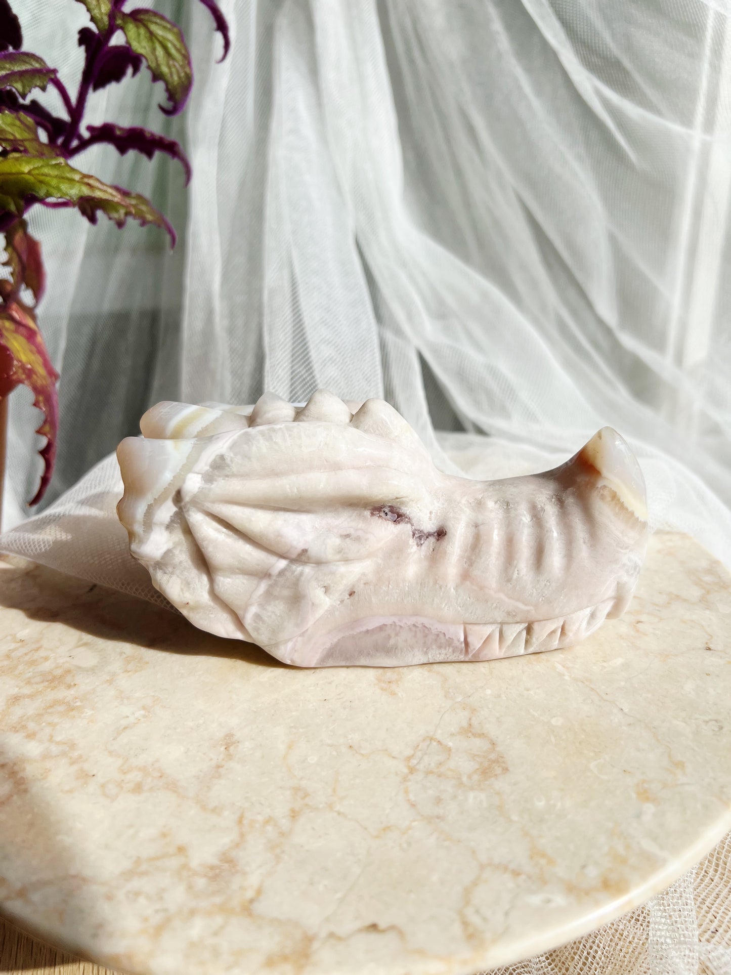 Rosa Ametyst Dragehode – 723g | 14x6x6cm