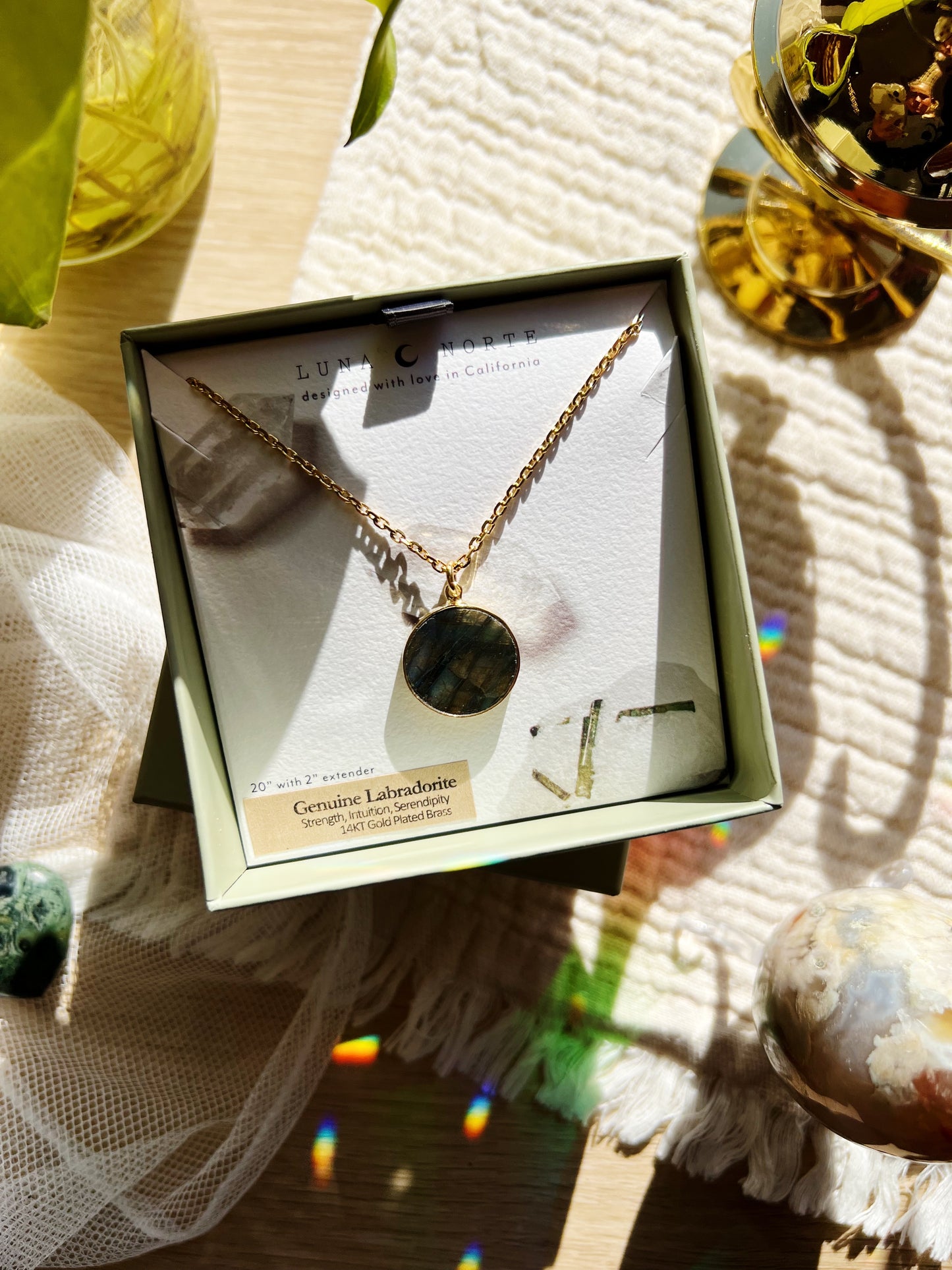 Smooth Sailing Long Medallion Halskjede - Labradorite