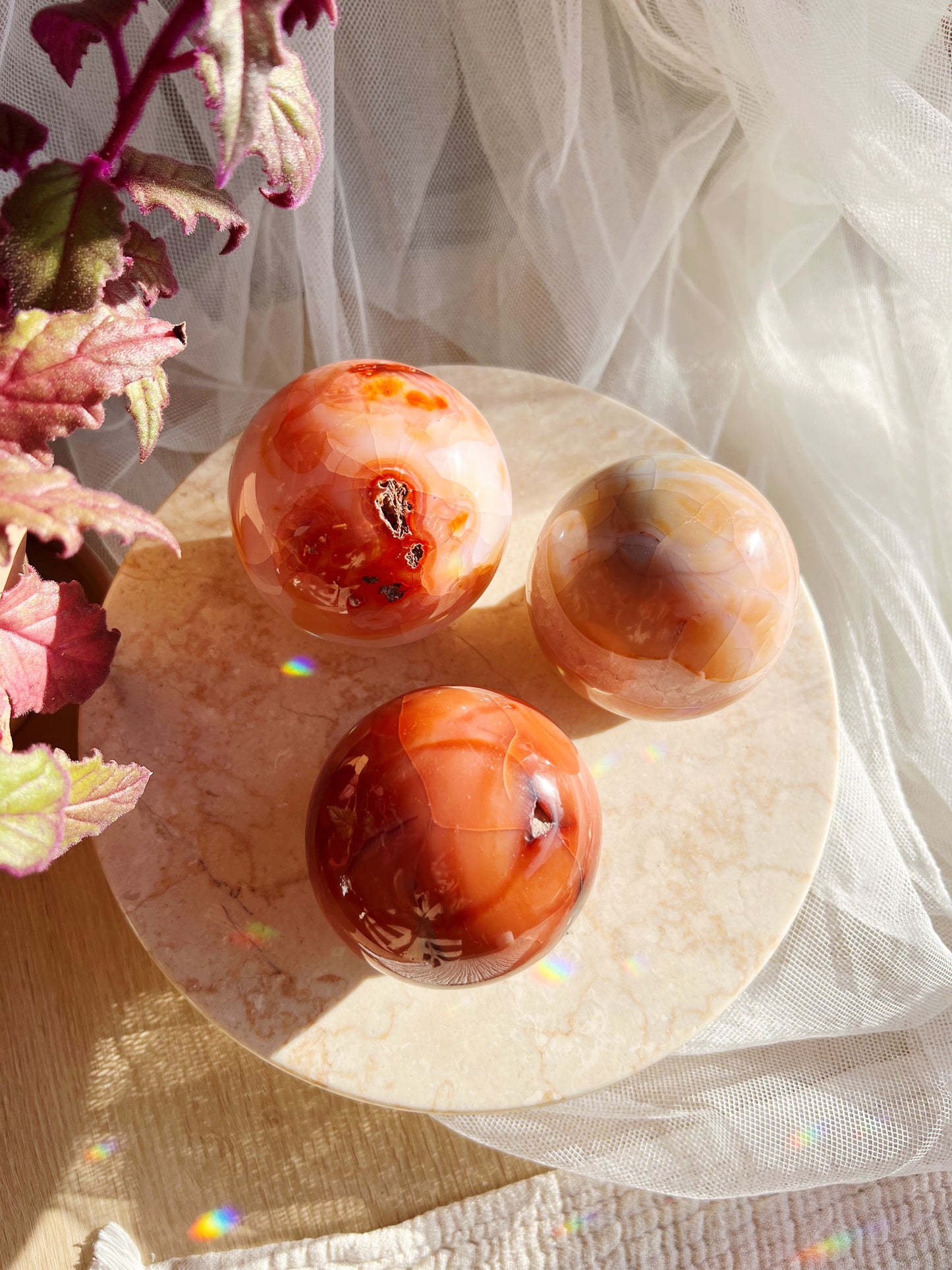 Store Karneol Krystallkuler - Ca 690g