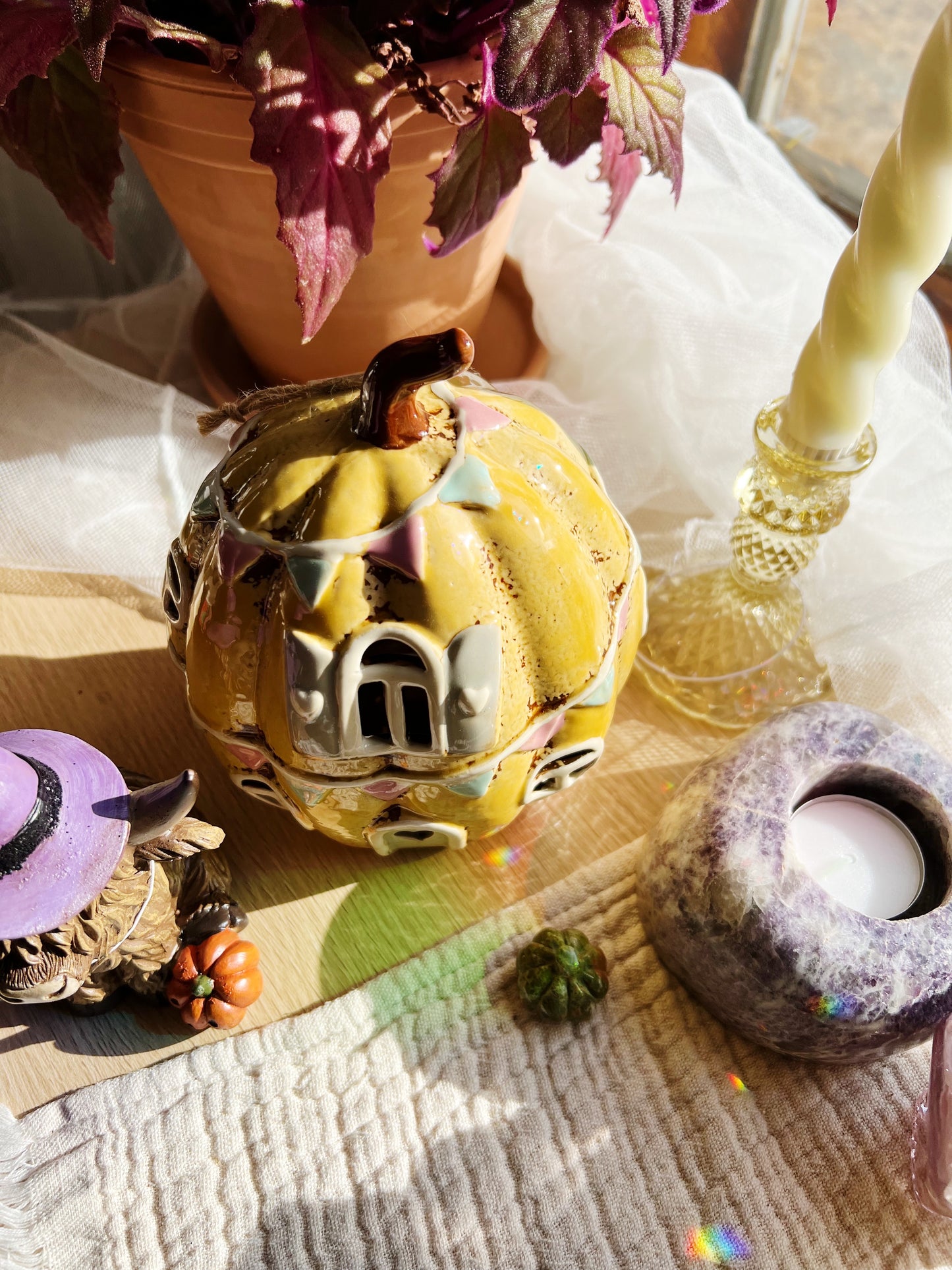 Village Pottery Gult Gresskarhus Til Telys