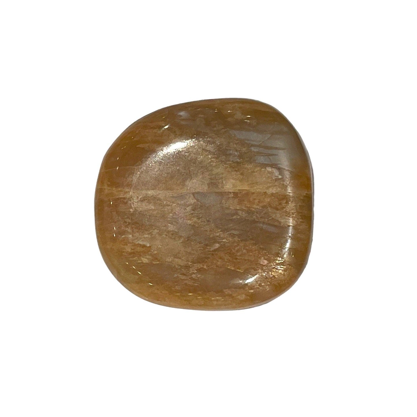 Fersken Månestein Flat Krystall